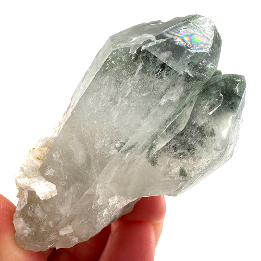 Chlorite Quartz | green phantom quartz crystal, mineral specimen