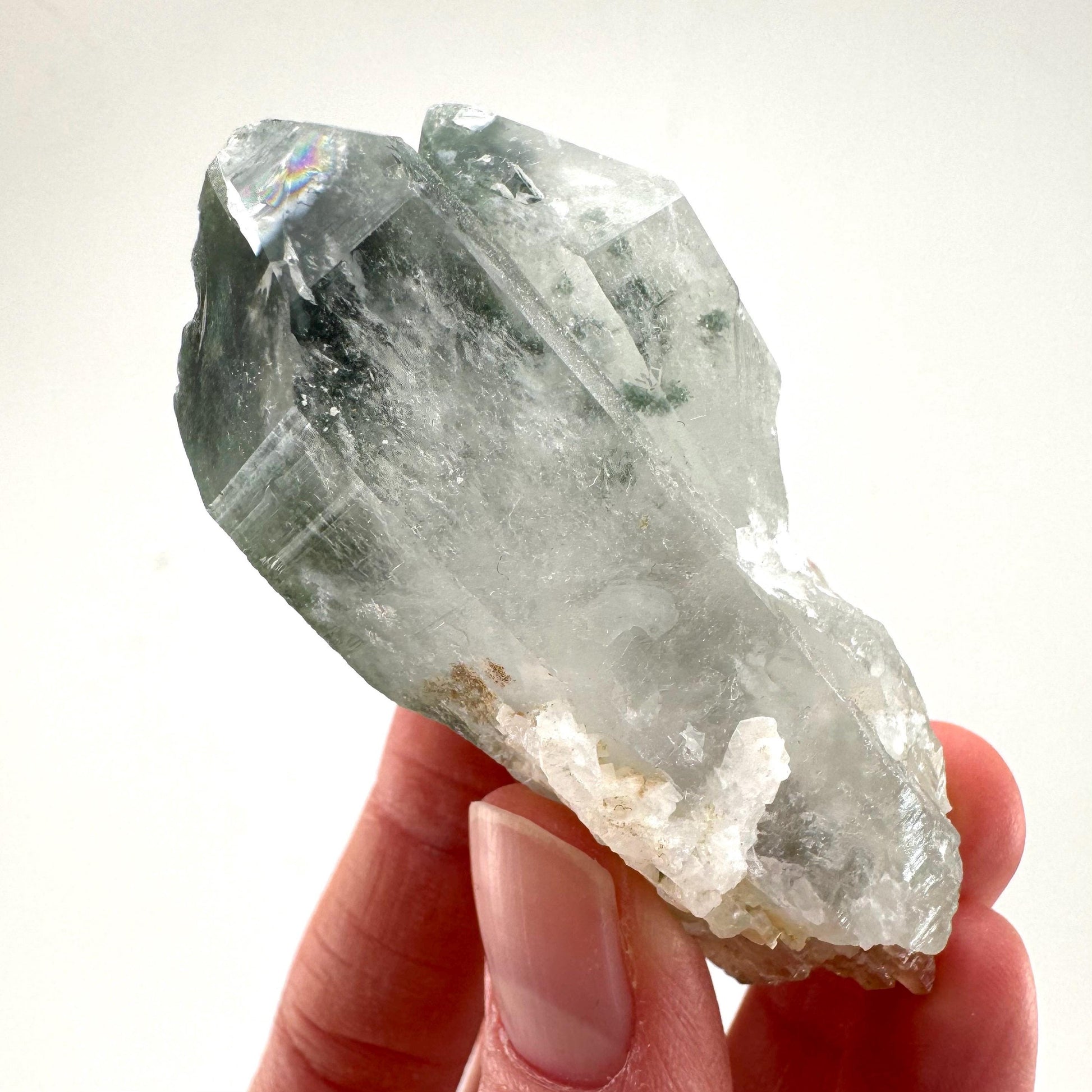 Chlorite Quartz | green phantom quartz crystal, mineral specimen