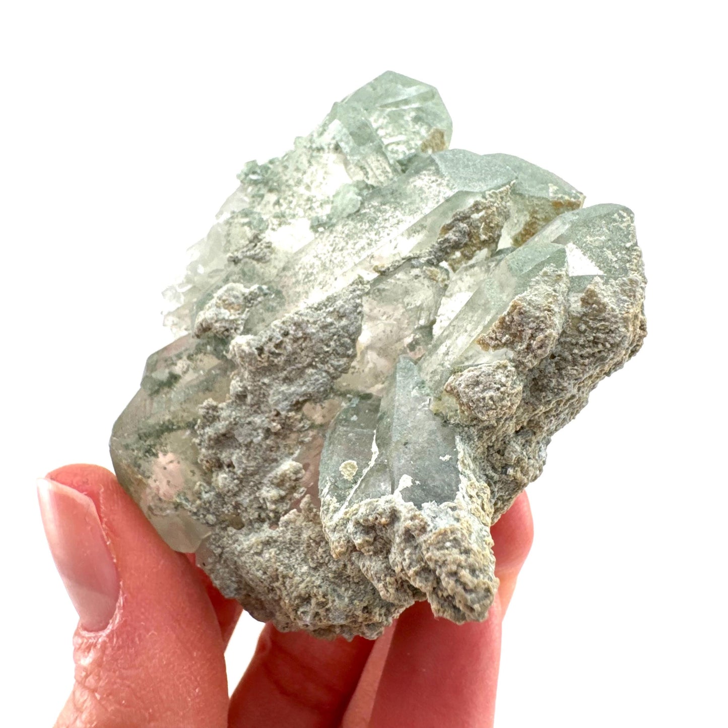 Chlorite Quartz | green phantom quartz crystal, mineral specimen