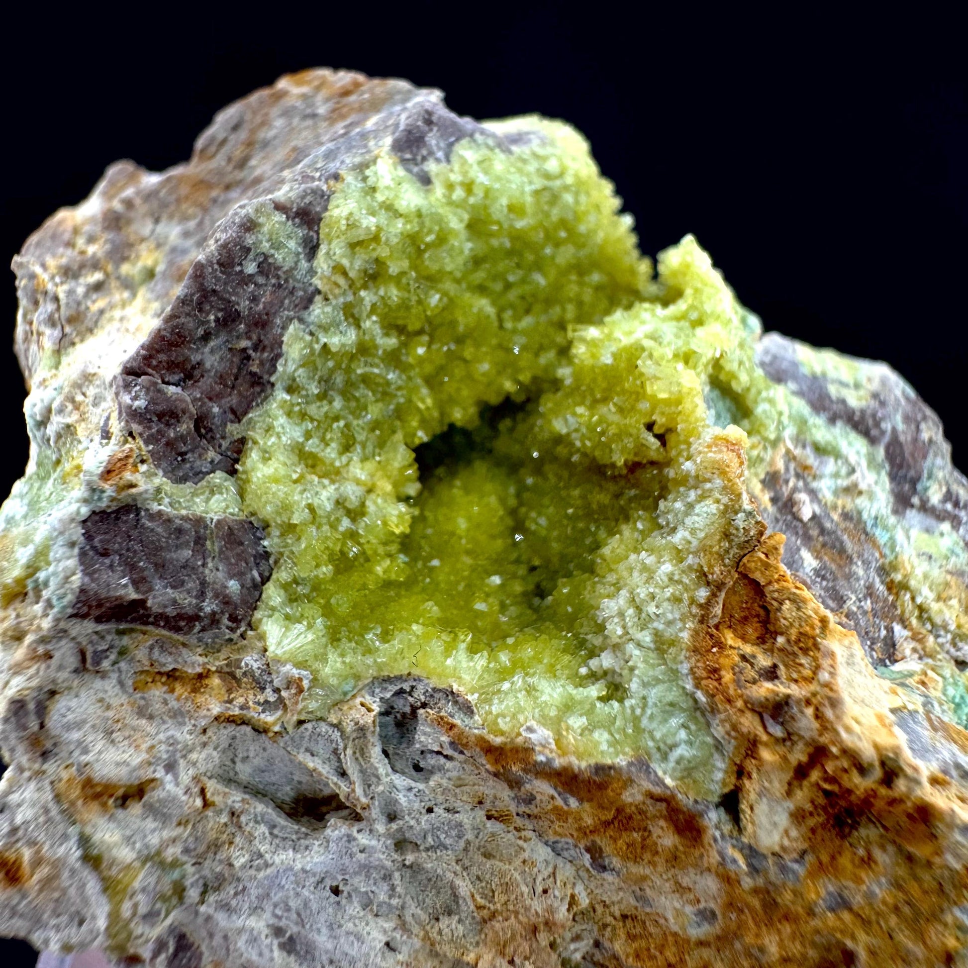 Wavellite with Turquoise | green crystal cluster, mineral specimen from Spain