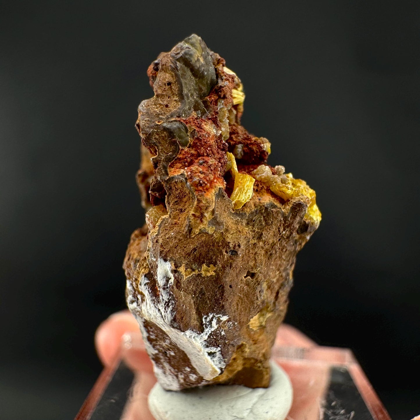 Legrandite | yellow crystal on matrix, rare mineral specimen