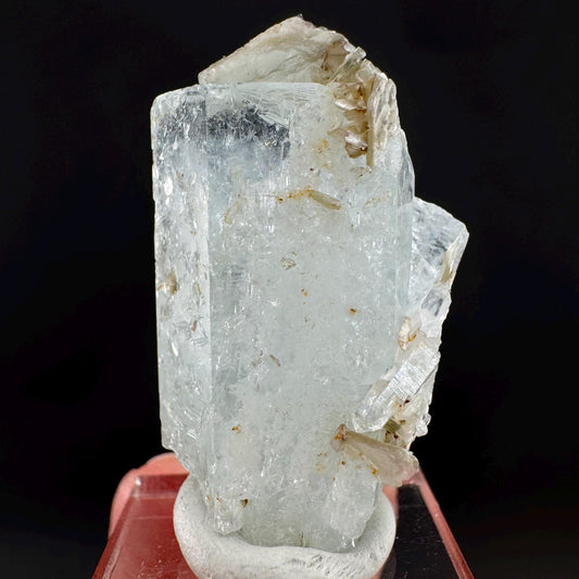 Aquamarine with Muscovite | terminated blue beryl crystal, natural mineral specimen