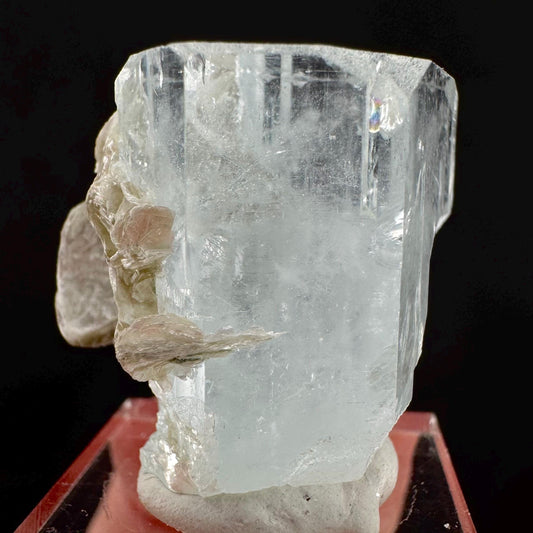 Aquamarine with Muscovite | terminated blue beryl crystal, natural mineral specimen