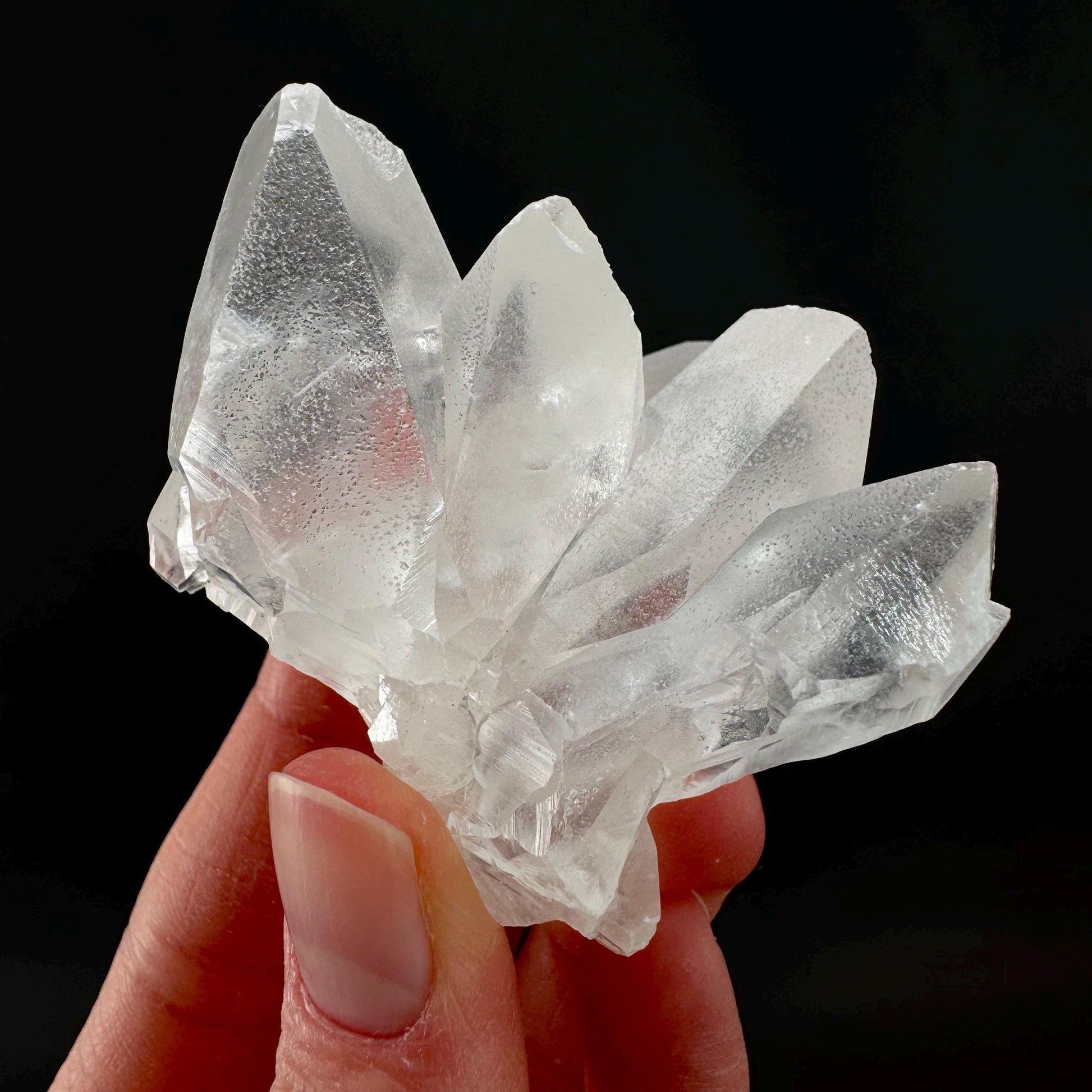 Ice Calcite | clear crystal cluster, raw natural mineral specimen
