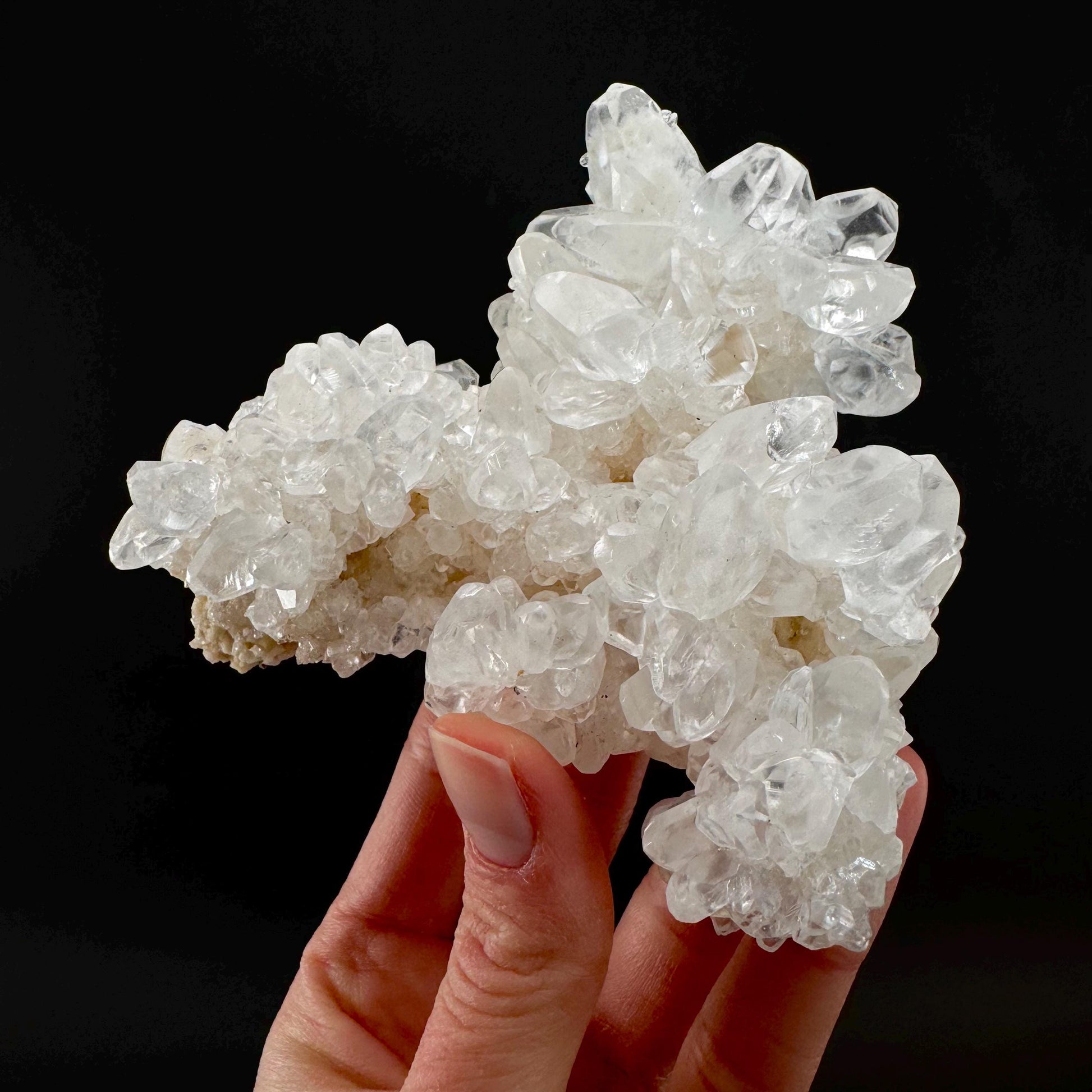 Ice Calcite | clear crystal cluster, raw natural mineral specimen