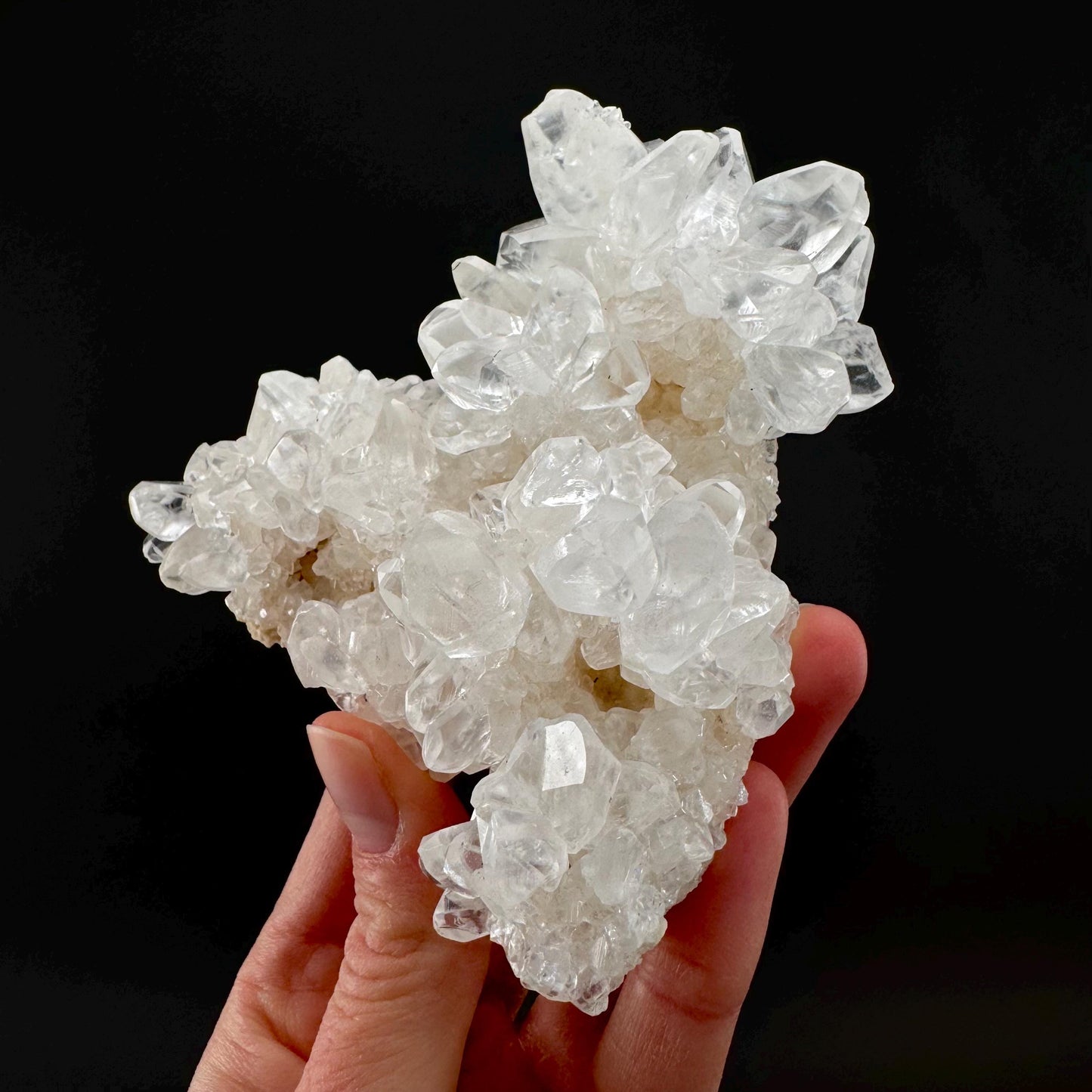 Ice Calcite | clear crystal cluster, raw natural mineral specimen