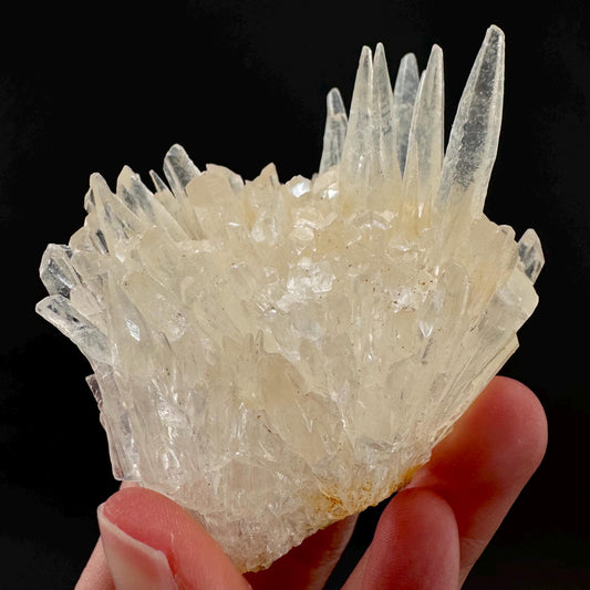 Hedgehog Calcite | clear Scalenohedral crystal cluster, raw natural mineral specimen