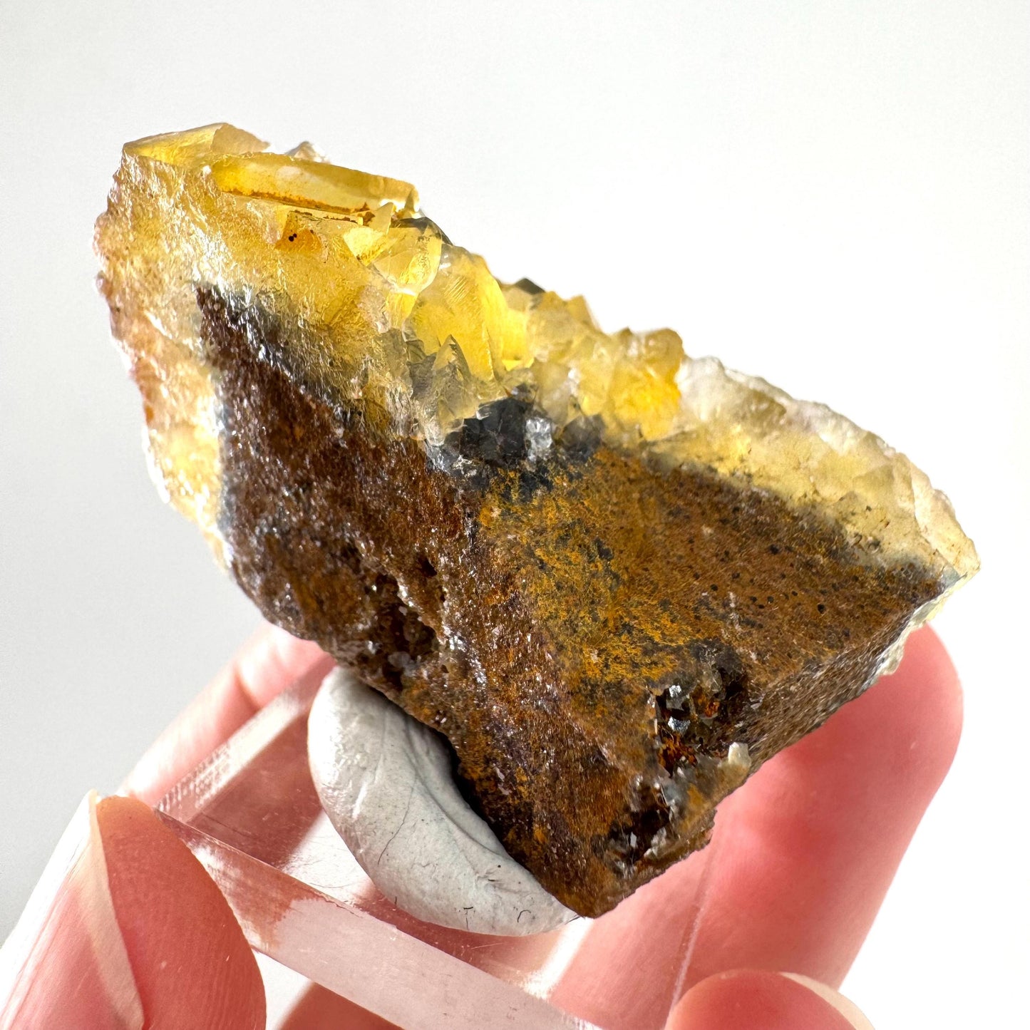 Okorusu Fluorite | “Honey Pocket” yellow crystal cluster, mineral specimen from Namibia