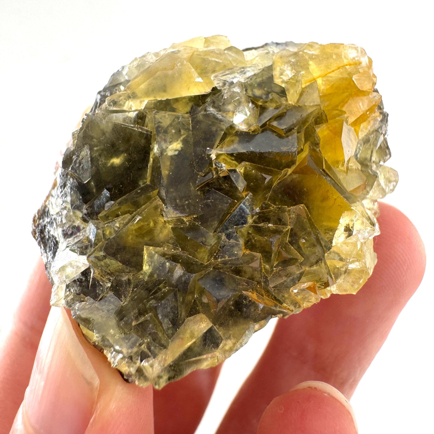Okorusu Fluorite | “Honey Pocket” yellow crystal cluster, mineral specimen from Namibia