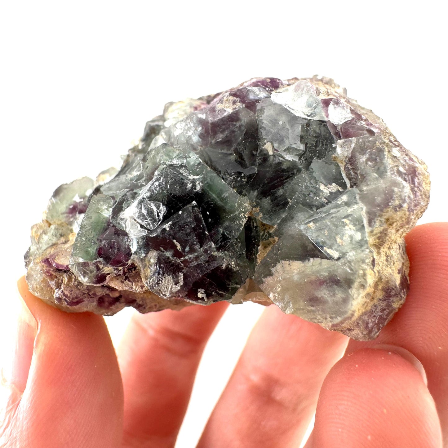 Okorusu Fluorite | green & purple crystal cluster, mineral specimen from Namibia