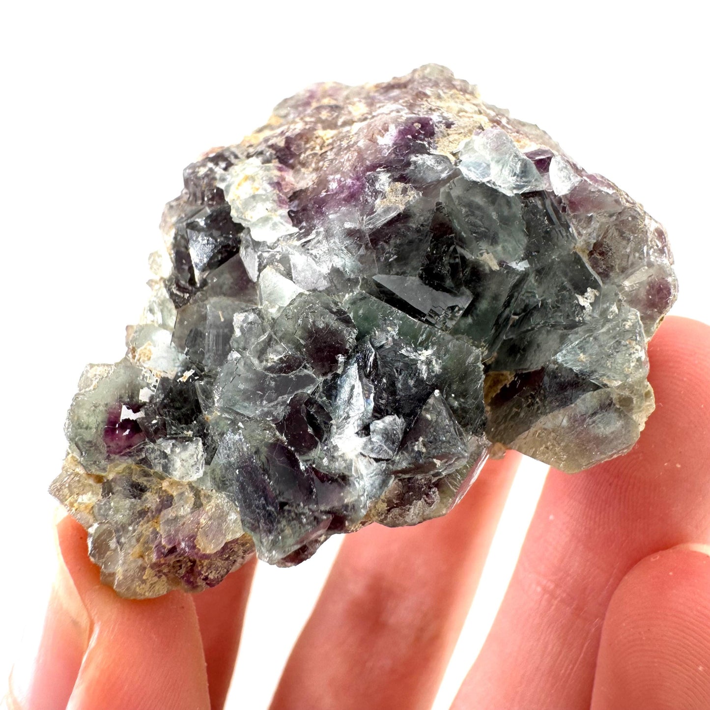 Okorusu Fluorite | green & purple crystal cluster, mineral specimen from Namibia