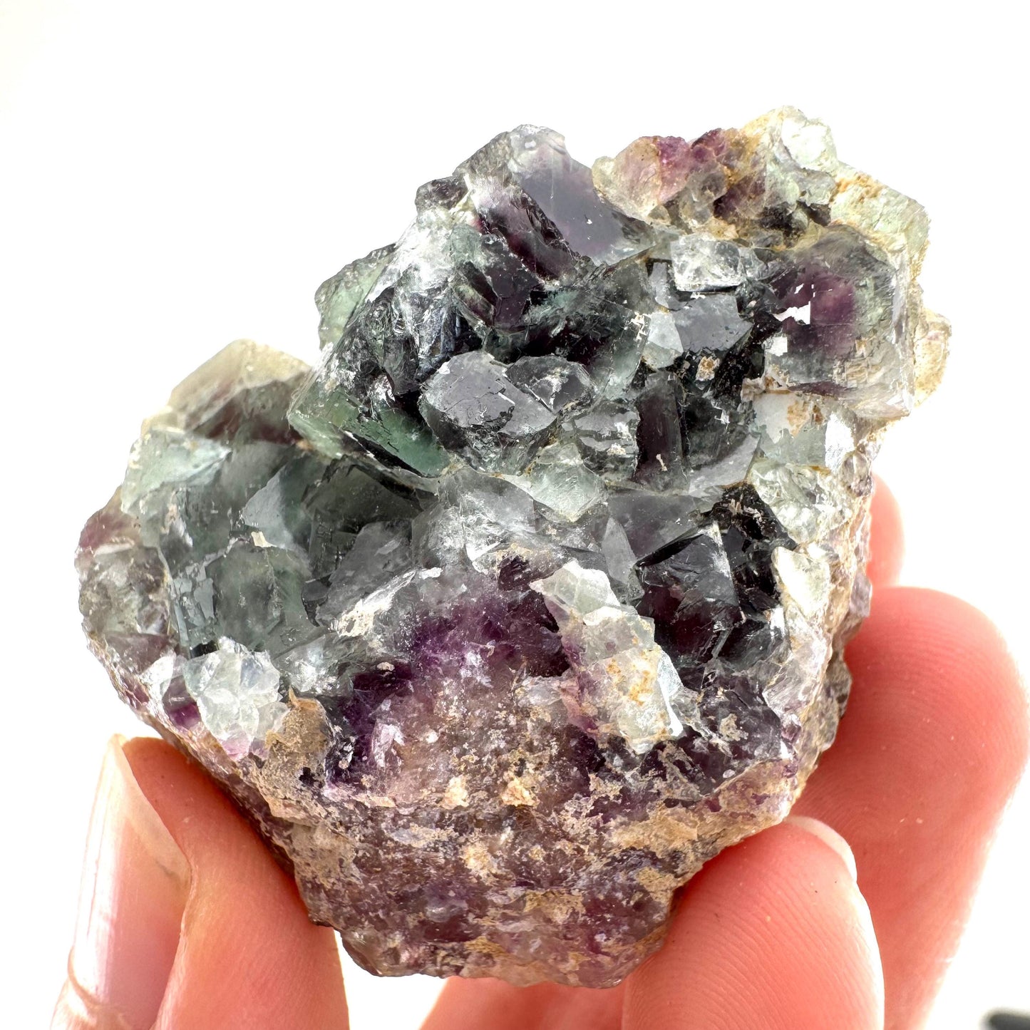 Okorusu Fluorite | green & purple crystal cluster, mineral specimen from Namibia