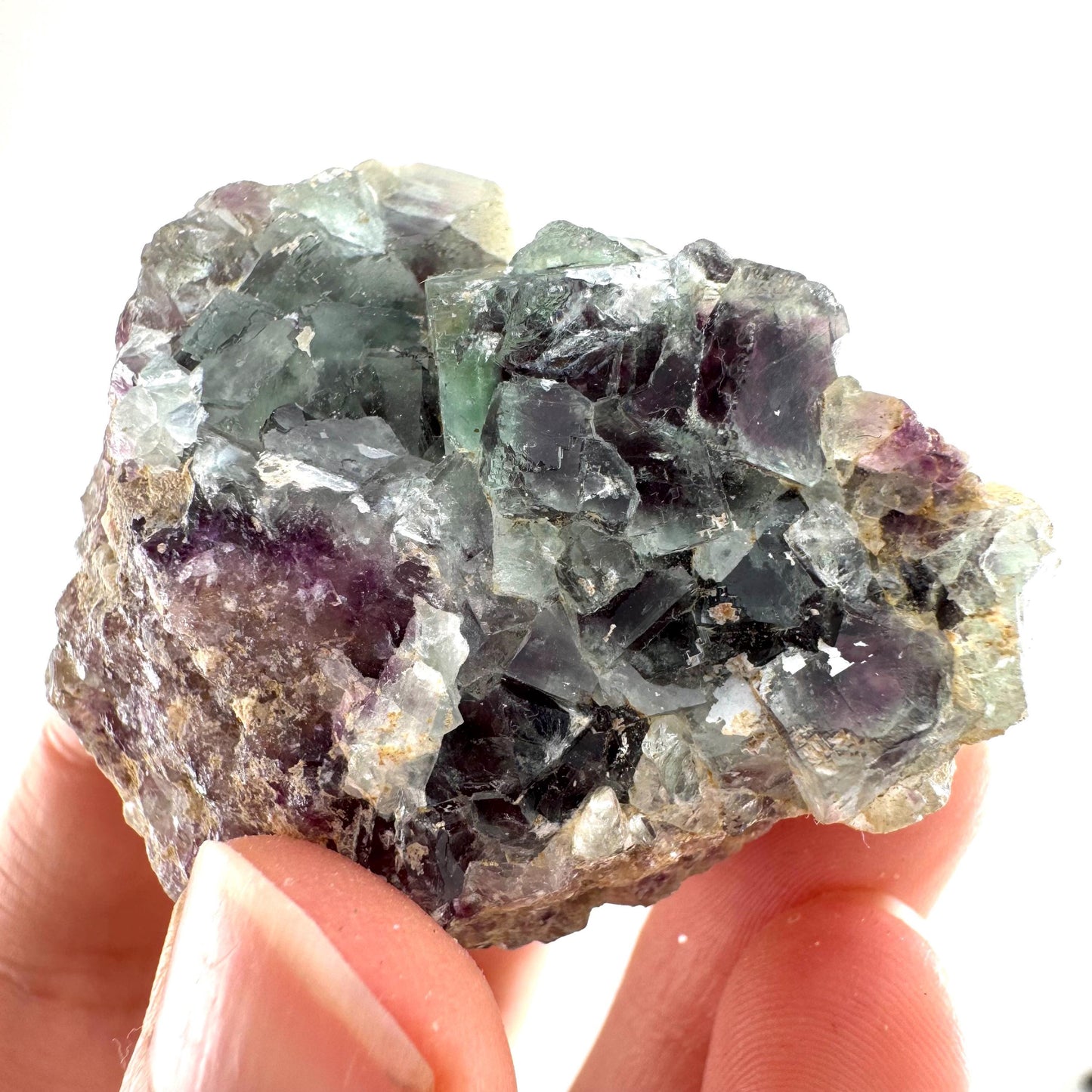 Okorusu Fluorite | green & purple crystal cluster, mineral specimen from Namibia