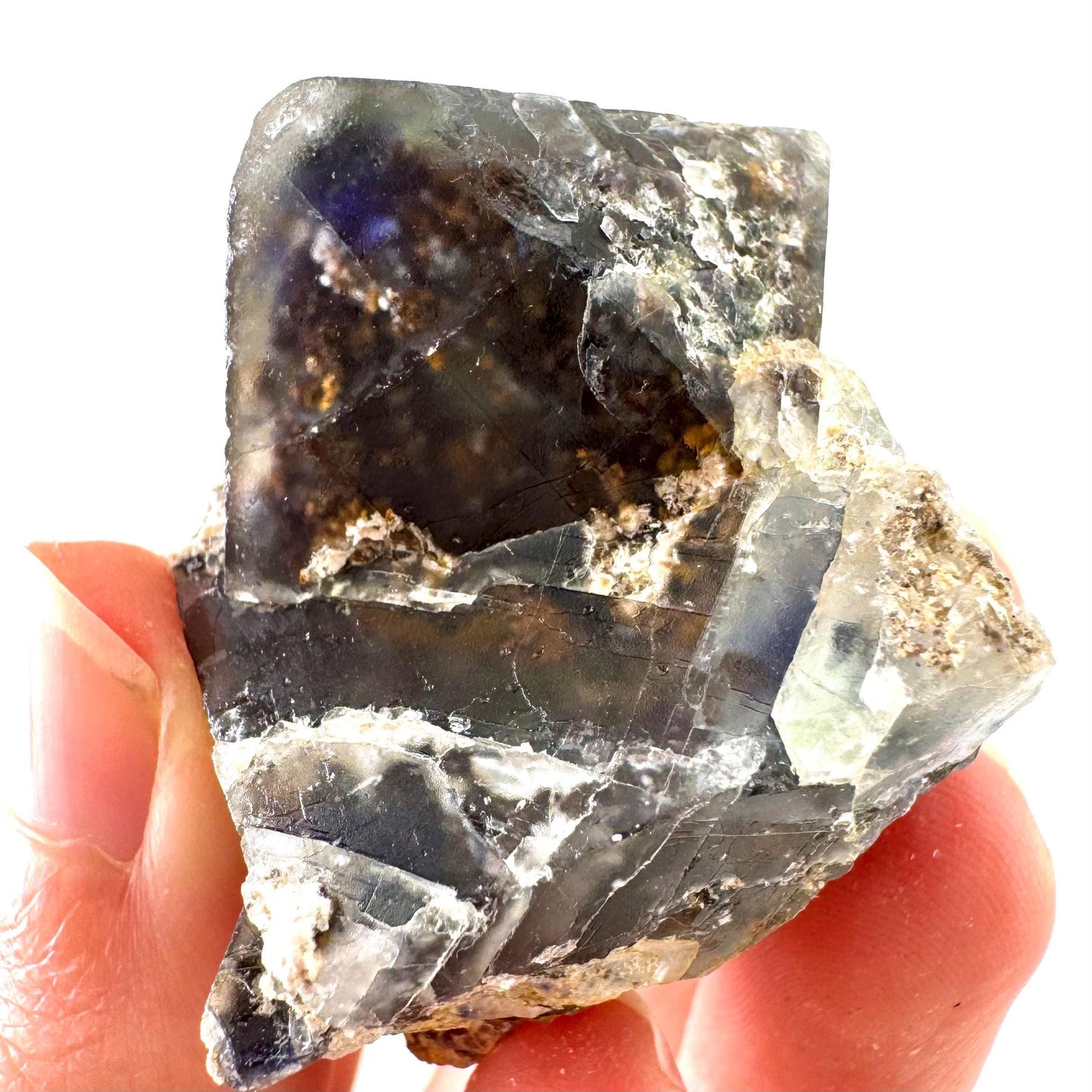 Confetti Fluorite | blue zoned crystal cluster, mineral specimen from Namibia