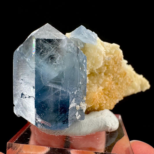 Celestite on Calcite | raw blue celestine crystal cluster, natural mineral specimen