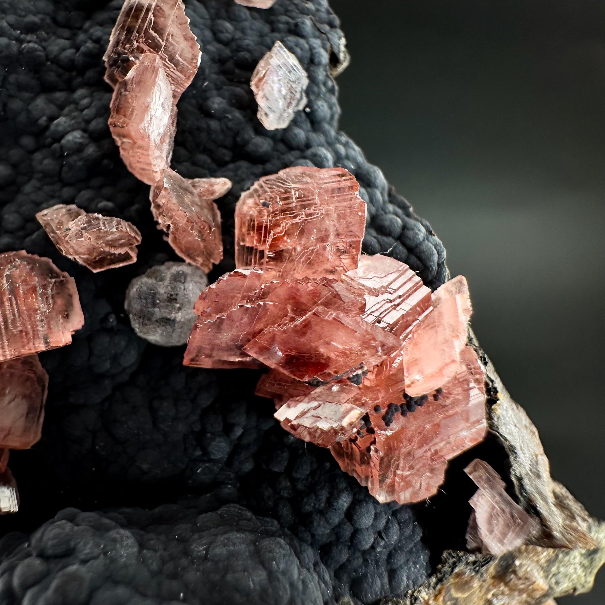 Rhodochrosite with Calcite & Goethite | natural crystal, rare mineral specimen from Peru