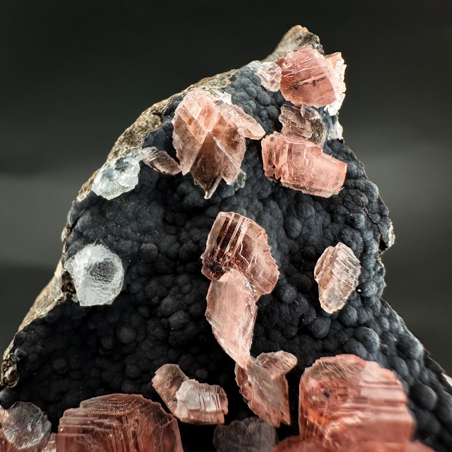 Rhodochrosite with Calcite & Goethite | natural crystal, rare mineral specimen from Peru