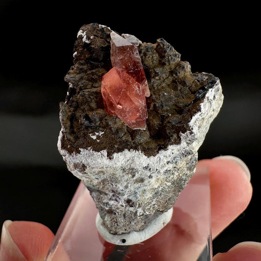 Rhodochrosite on Matrix | natural rhodochrosite crystal, rare mineral specimen from Peru