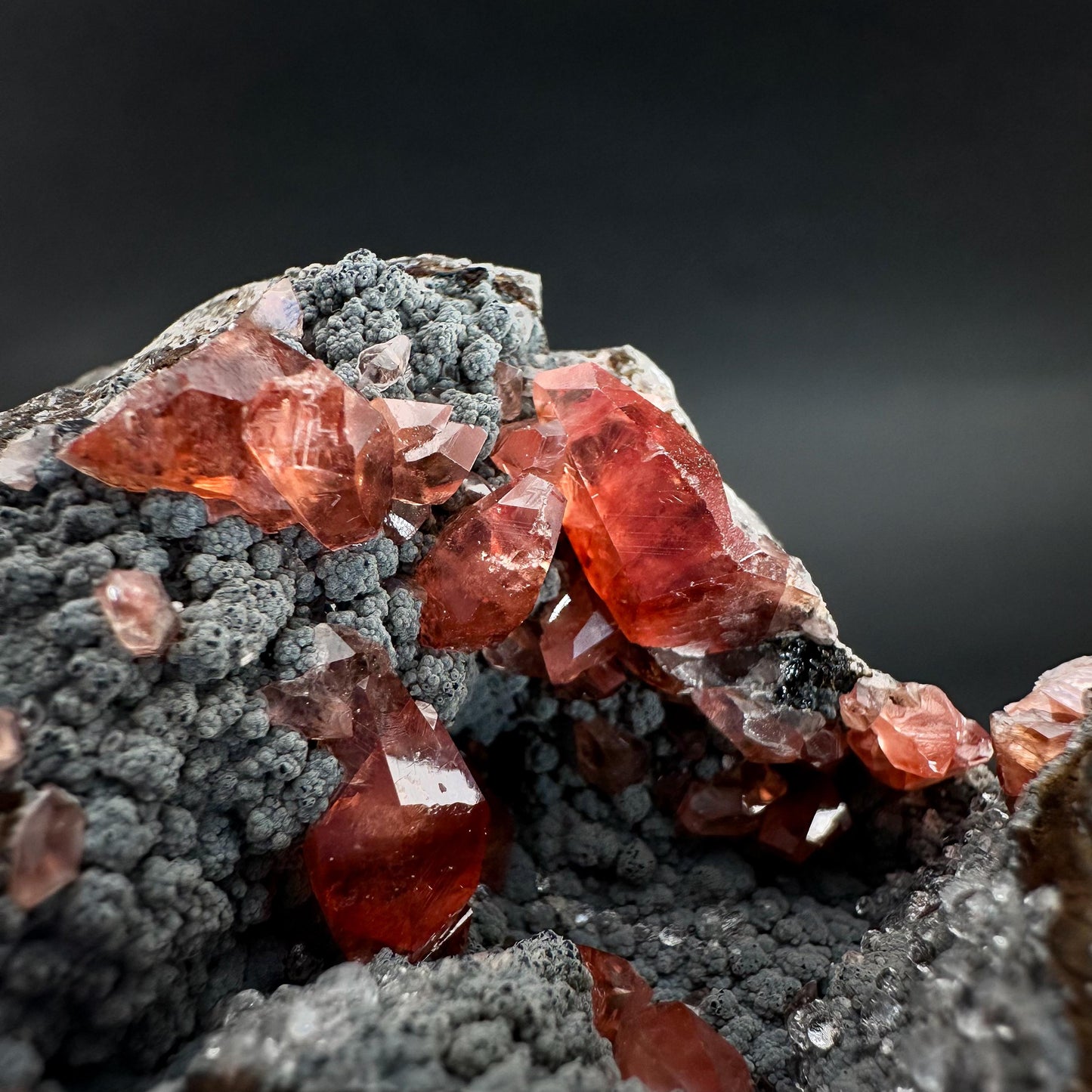 Rhodochrosite with Calcite & Goethite | natural crystal, rare mineral specimen from Peru