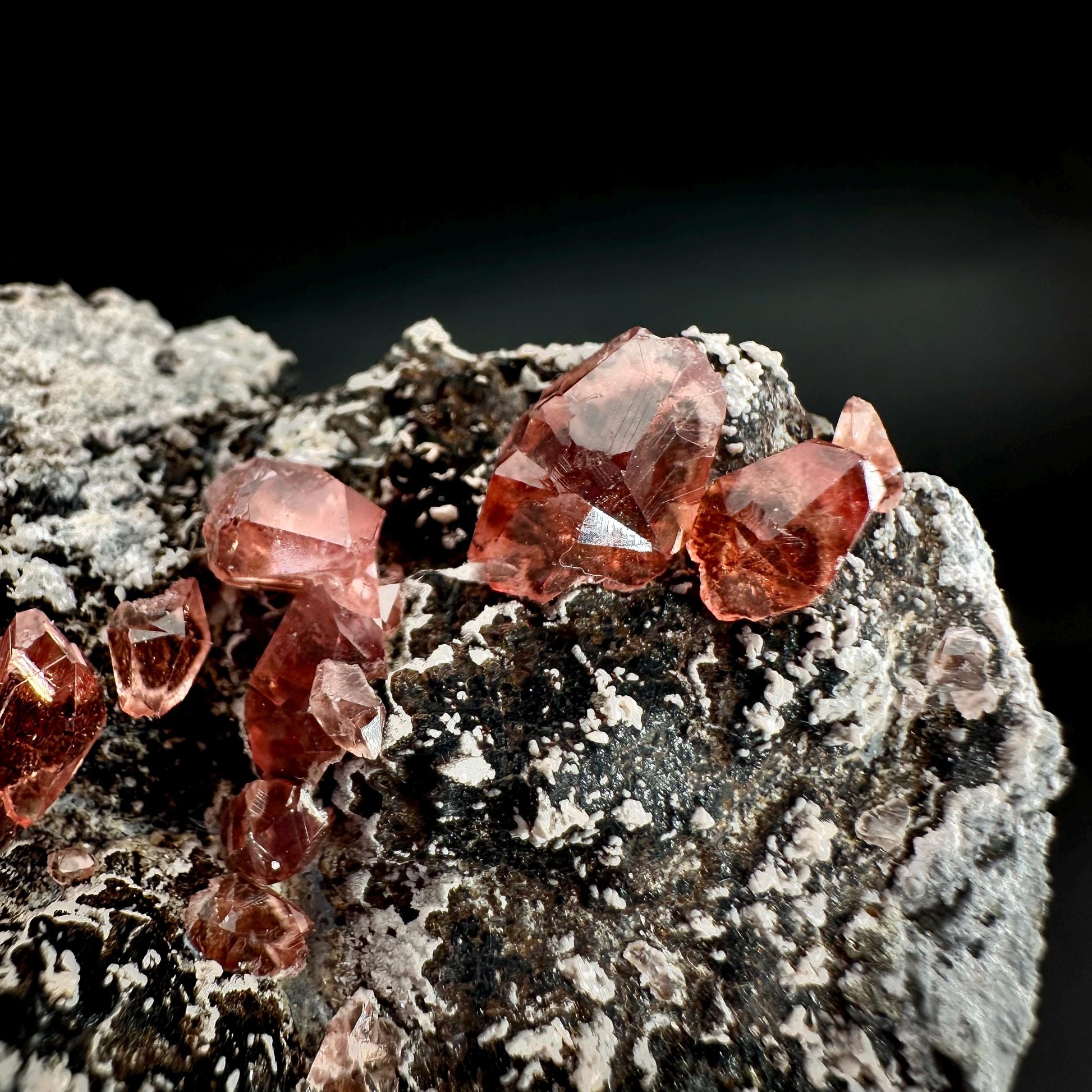 Rhodochrosite on Matrix | natural rhodochrosite crystal, rare mineral specimen from Peru