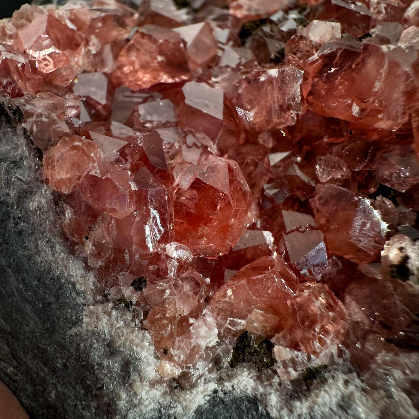 Rhodochrosite on Matrix | natural rhodochrosite crystal, rare mineral specimen from Peru