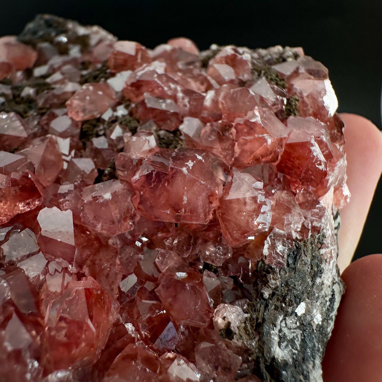 Rhodochrosite on Matrix | natural rhodochrosite crystal, rare mineral specimen from Peru