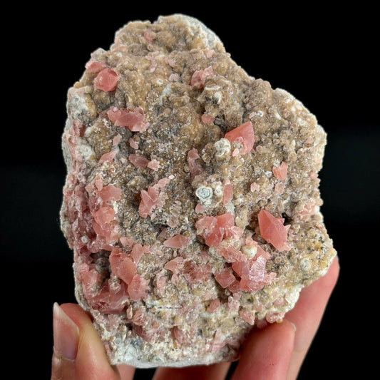 Rhodochrosite on Matrix | natural rhodochrosite crystal, rare mineral specimen from Peru