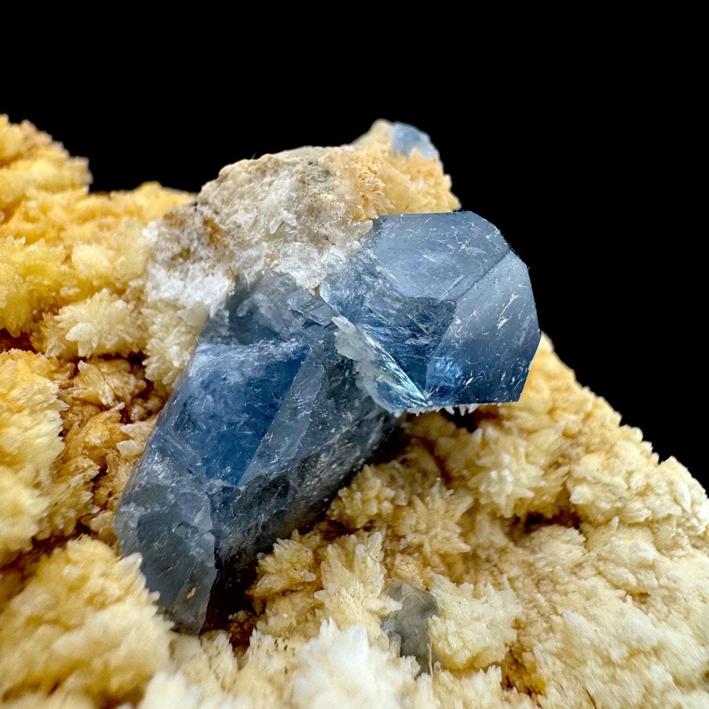 Celestite on Calcite | raw blue celestine crystal cluster, natural mineral specimen