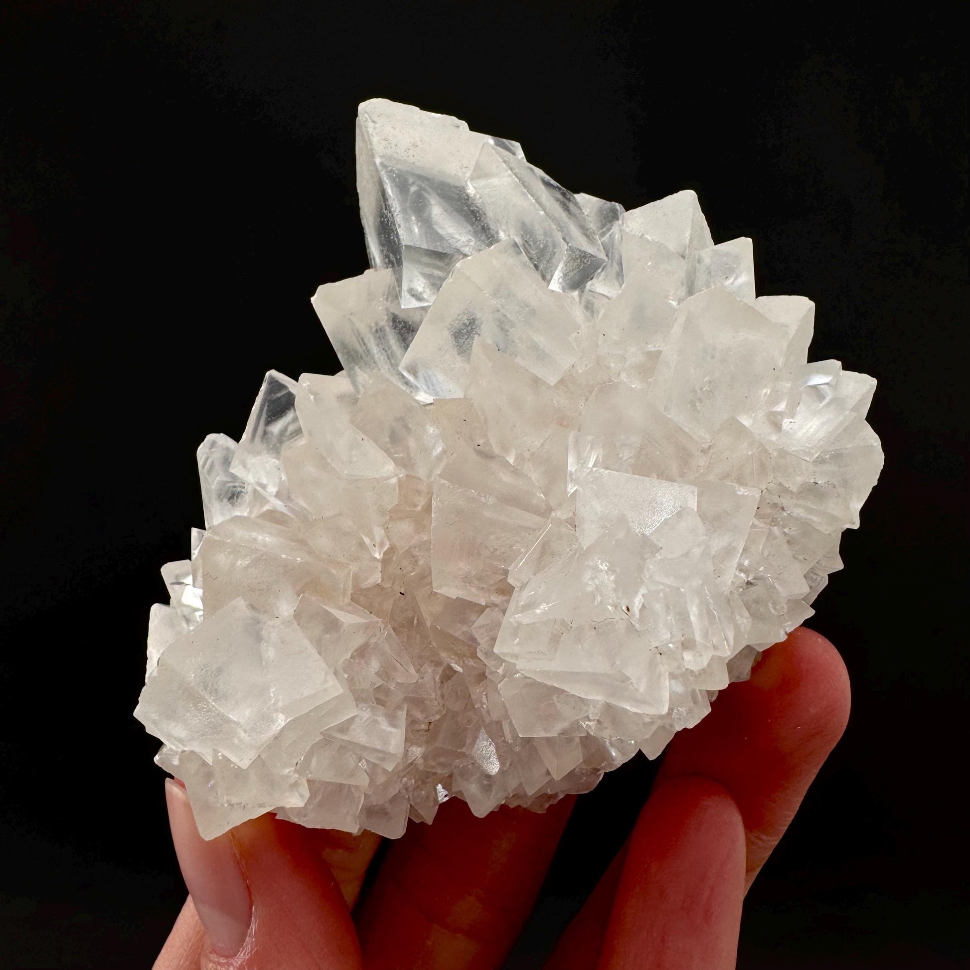 Ice Calcite | clear crystal cluster, raw natural mineral specimen