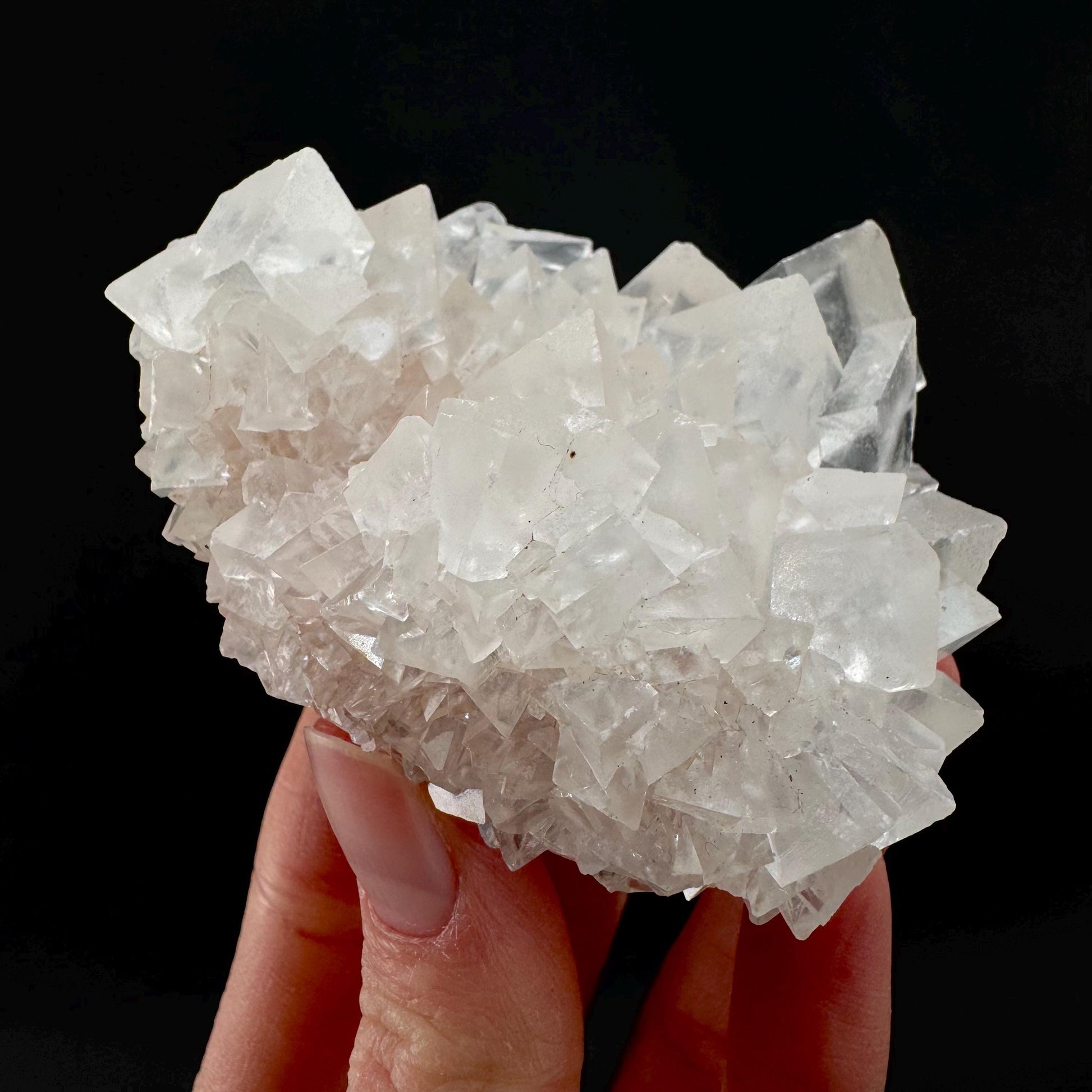 Ice Calcite | clear crystal cluster, raw natural mineral specimen