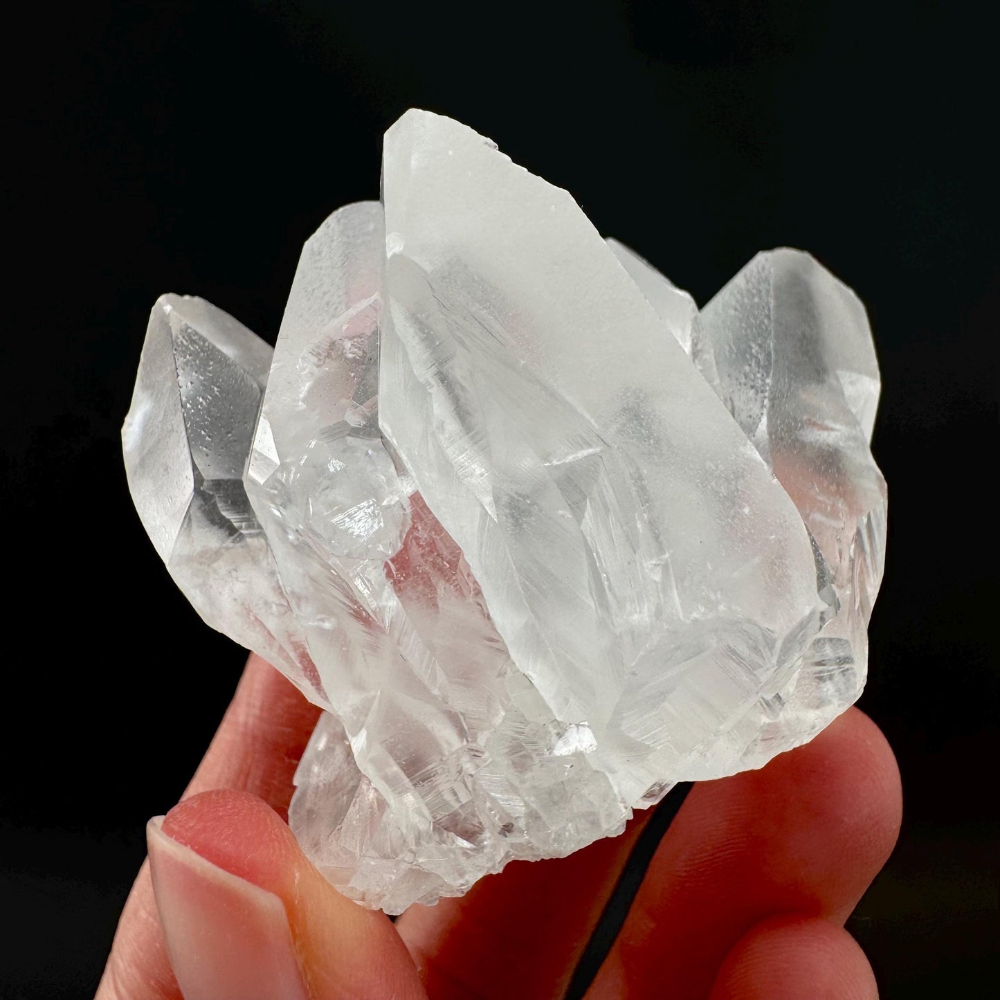 Ice Calcite | clear crystal cluster, raw natural mineral specimen