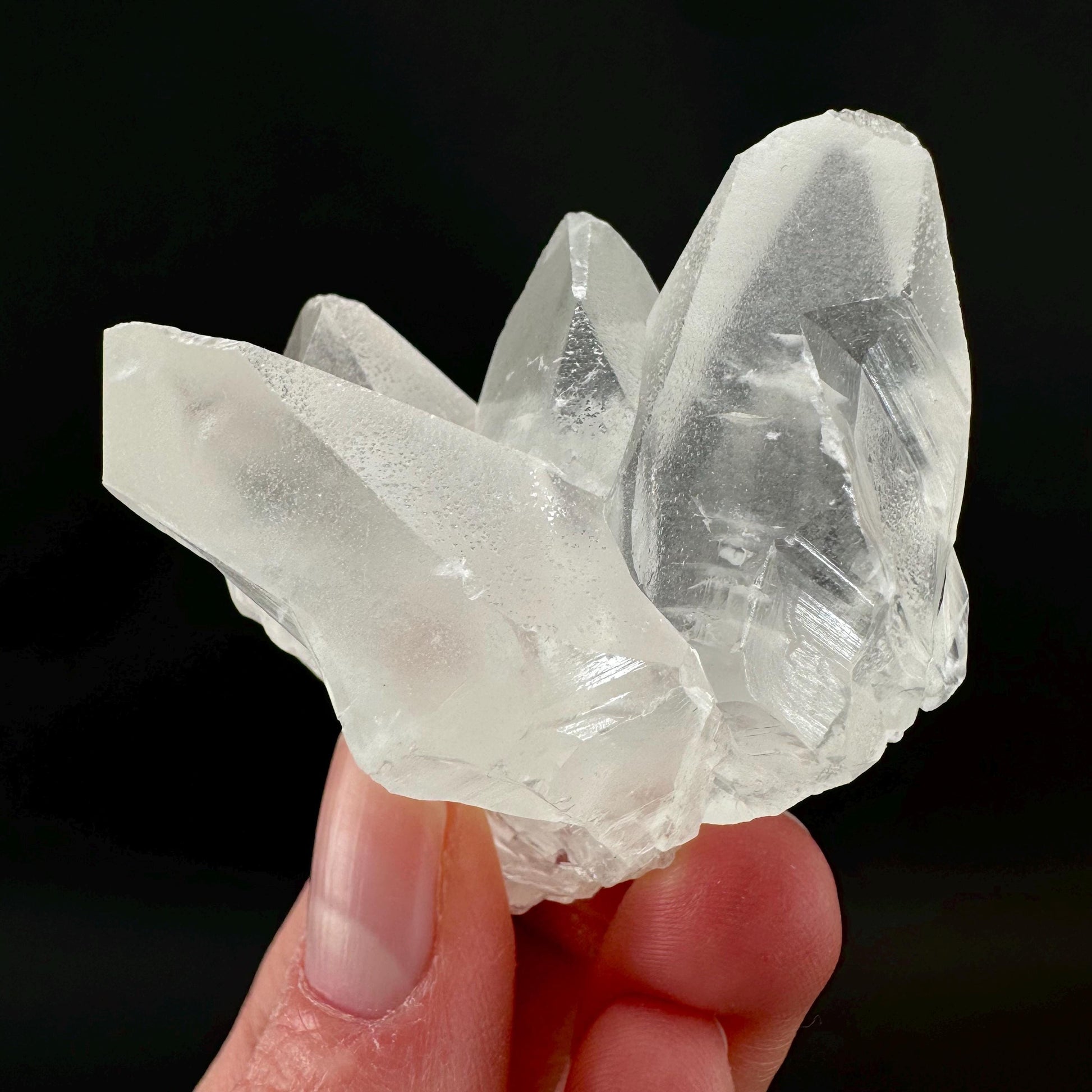 Ice Calcite | clear crystal cluster, raw natural mineral specimen