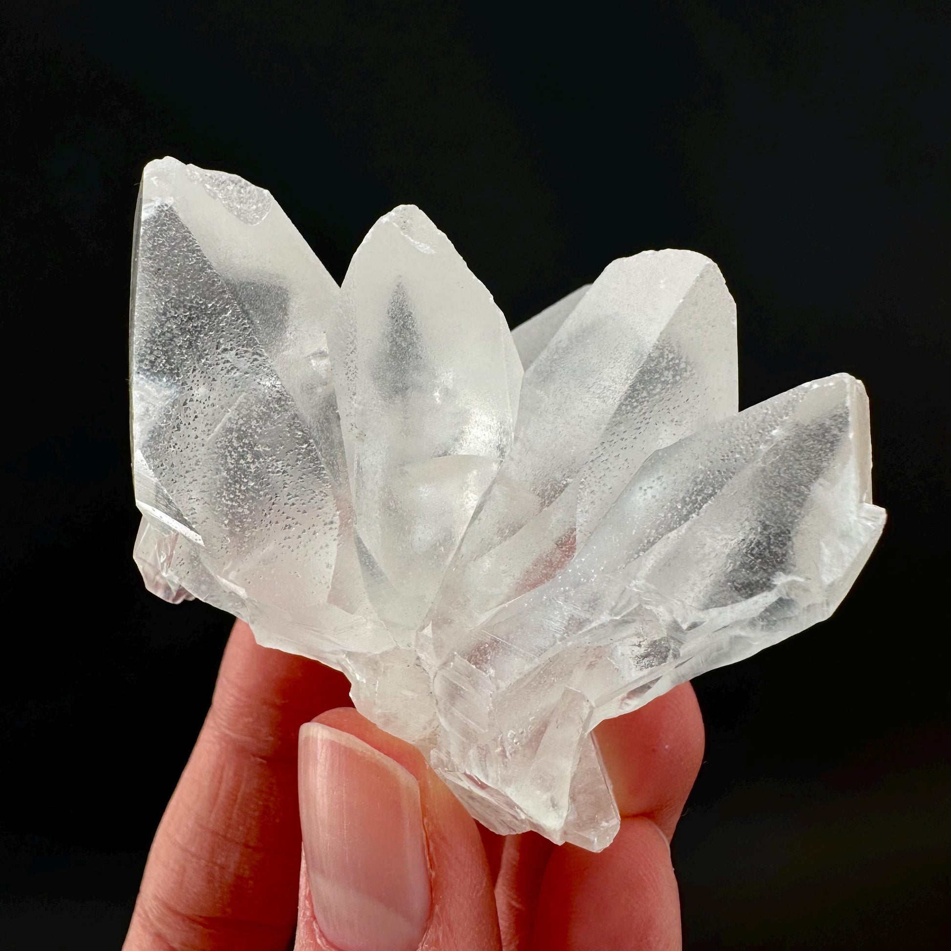 Ice Calcite | clear crystal cluster, raw natural mineral specimen