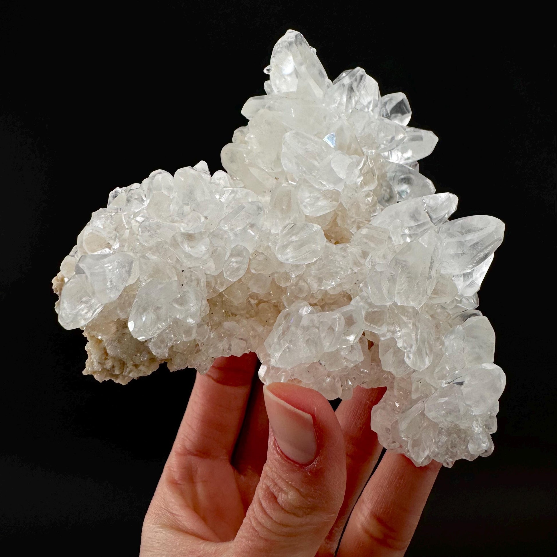 Ice Calcite | clear crystal cluster, raw natural mineral specimen