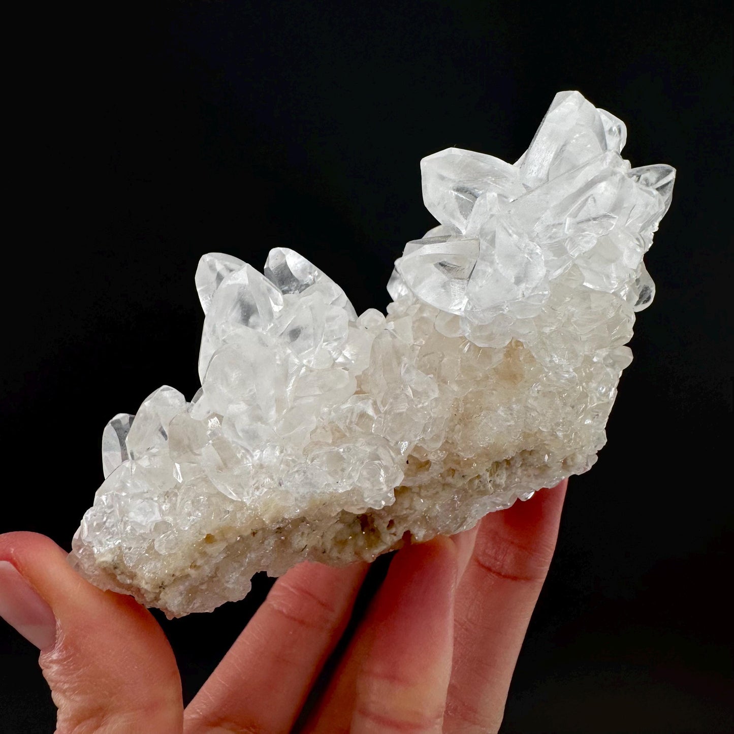 Ice Calcite | clear crystal cluster, raw natural mineral specimen