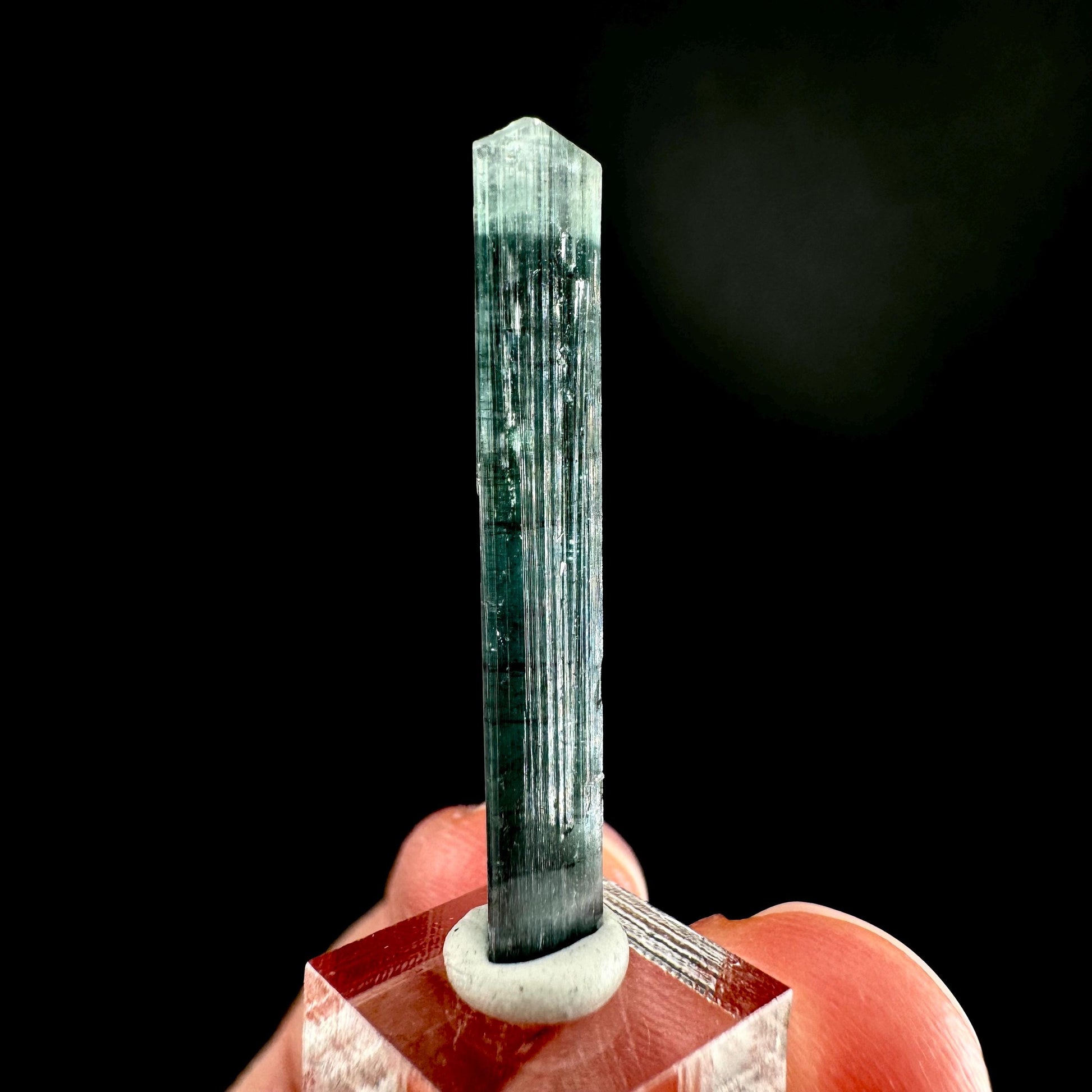 Indicolite Tourmaline Crystal | Natural Blue-Green Mineral Specimen from Pakistan