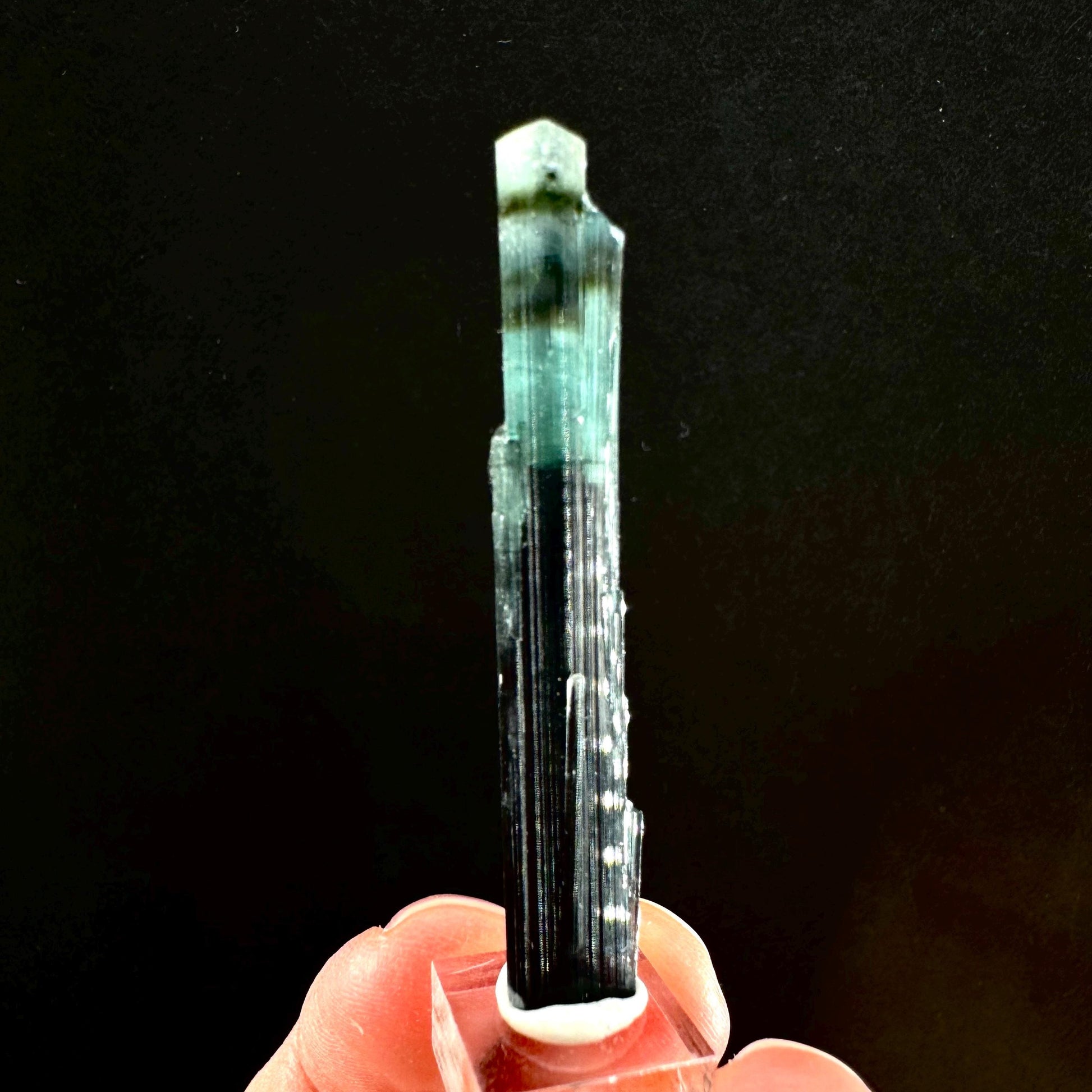 Indicolite Tourmaline Crystal | Natural Blue-Green Mineral Specimen from Pakistan