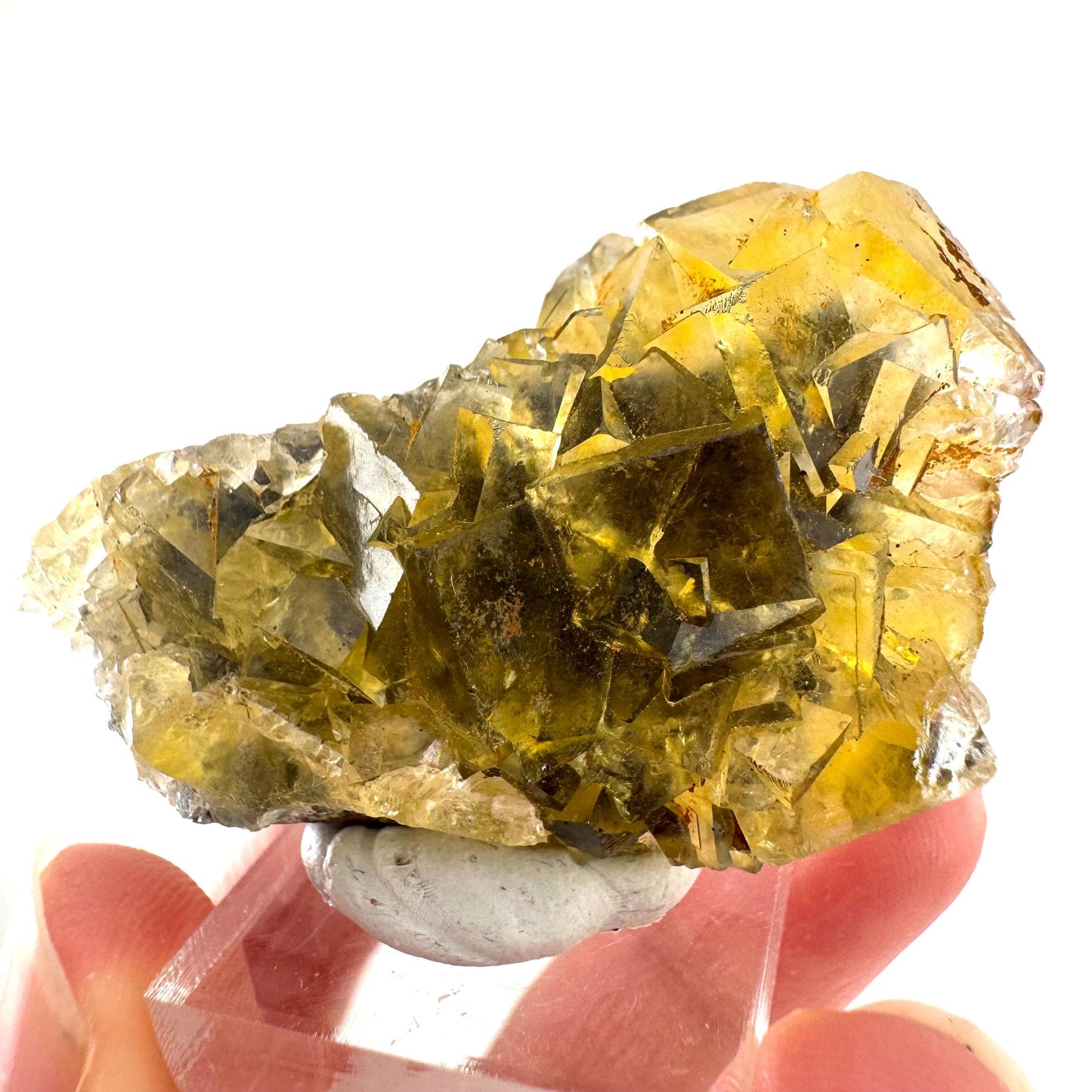Okorusu Fluorite | “Honey Pocket” yellow crystal cluster, mineral specimen from Namibia