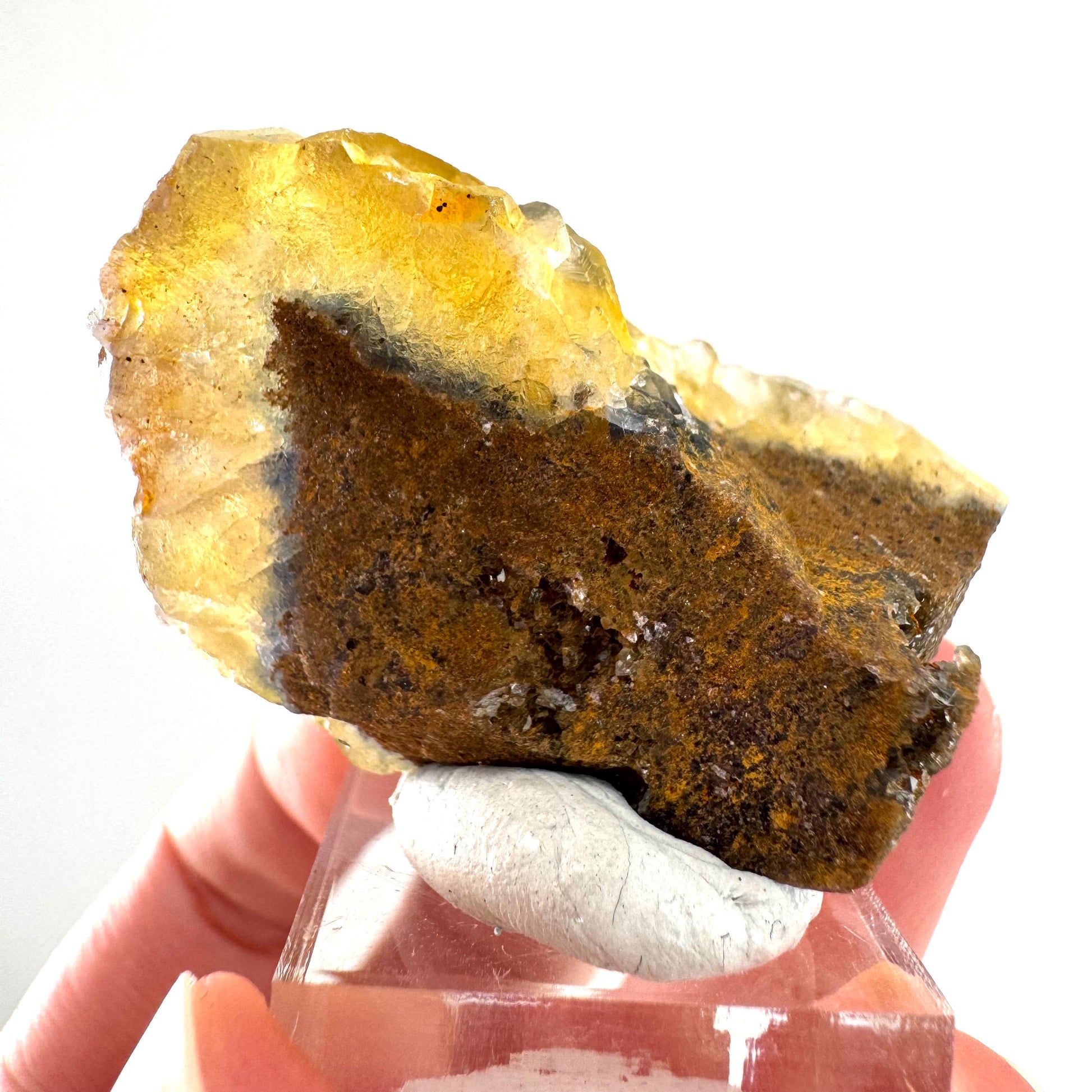 Okorusu Fluorite | “Honey Pocket” yellow crystal cluster, mineral specimen from Namibia