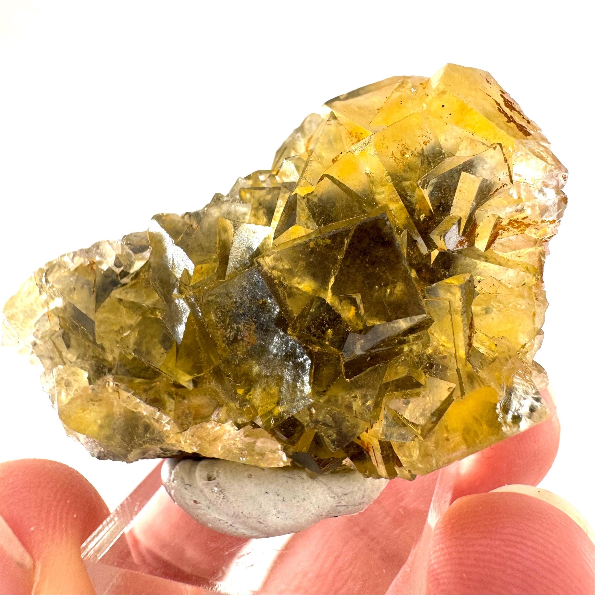 Okorusu Fluorite | “Honey Pocket” yellow crystal cluster, mineral specimen from Namibia