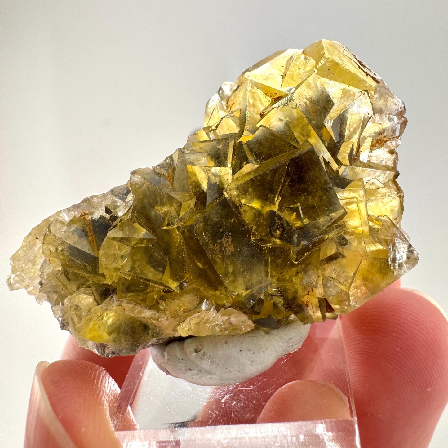 Okorusu Fluorite | “Honey Pocket” yellow crystal cluster, mineral specimen from Namibia
