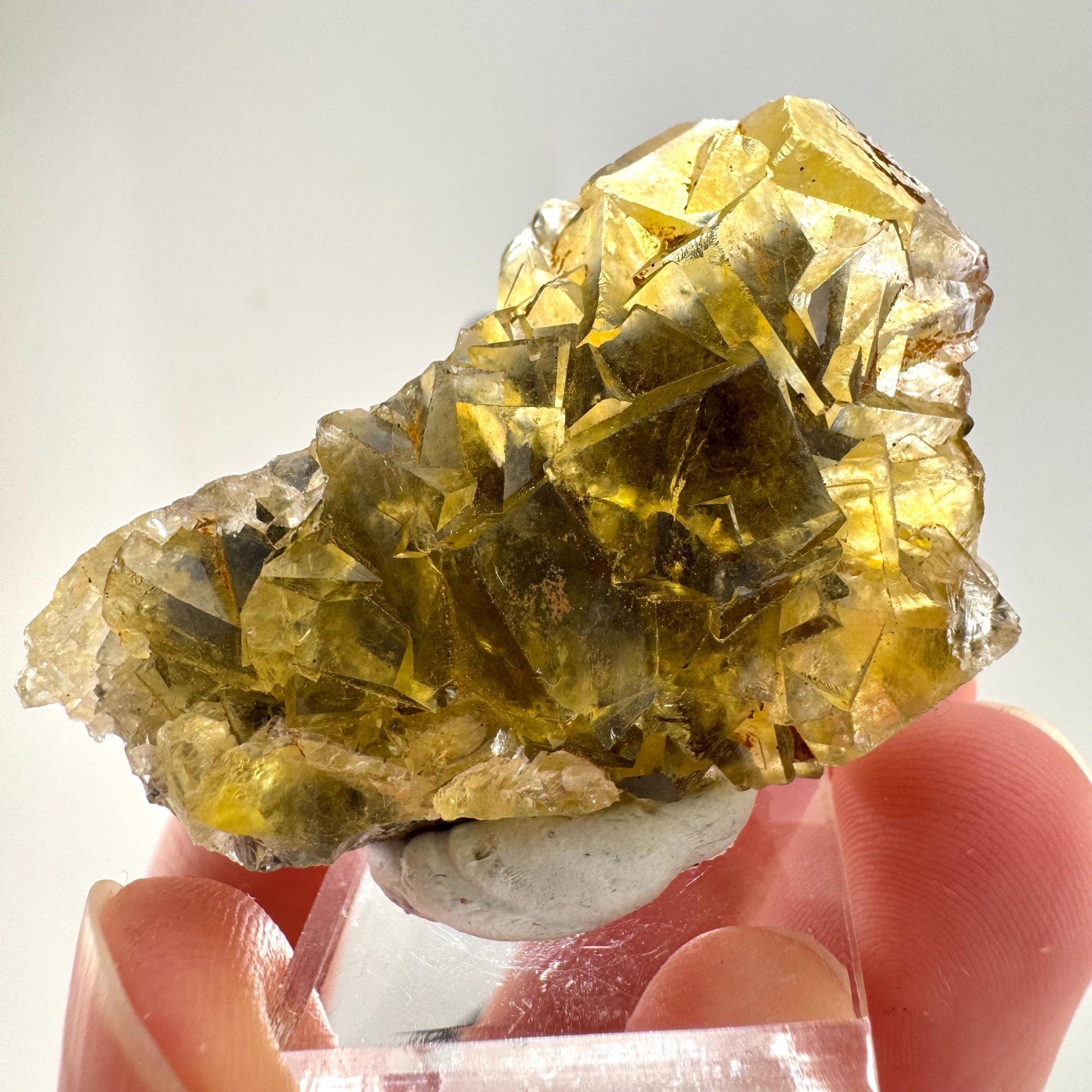 Okorusu Fluorite | “Honey Pocket” yellow crystal cluster, mineral specimen from Namibia