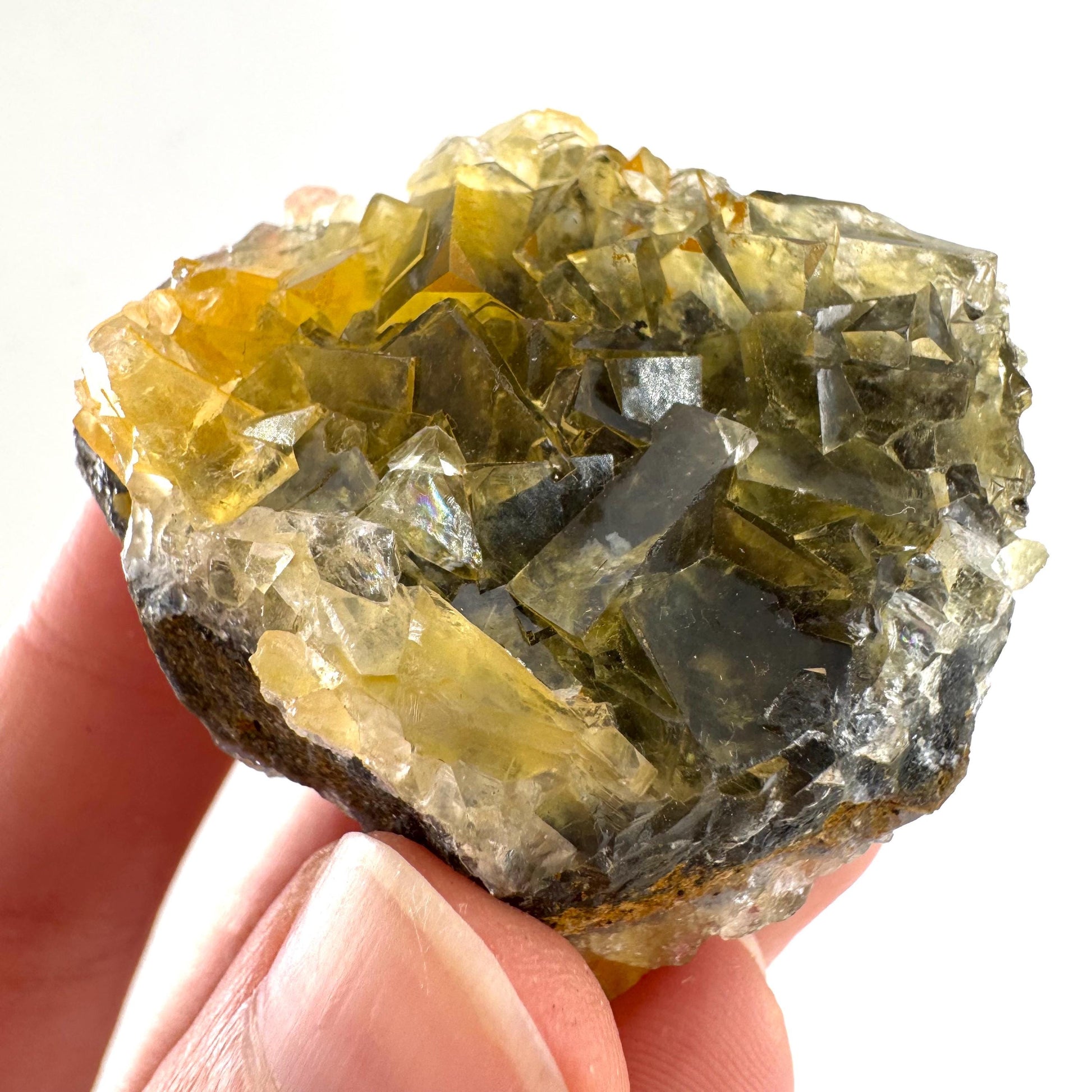 Okorusu Fluorite | “Honey Pocket” yellow crystal cluster, mineral specimen from Namibia