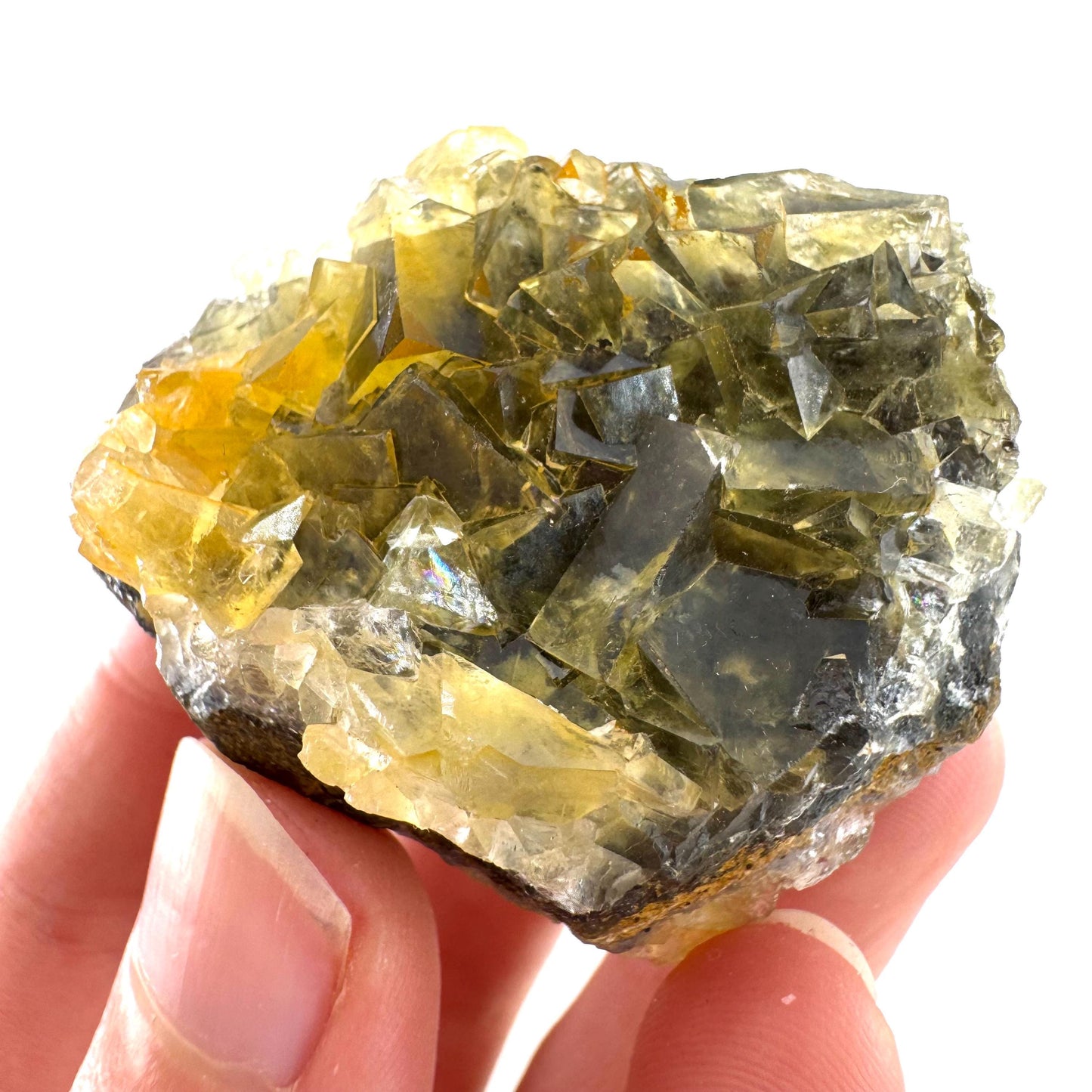 Okorusu Fluorite | “Honey Pocket” yellow crystal cluster, mineral specimen from Namibia