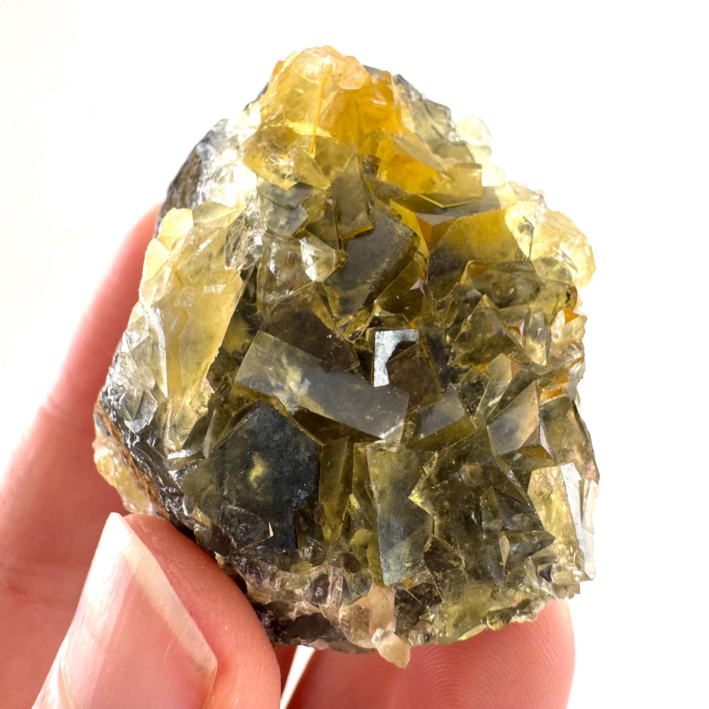 Okorusu Fluorite | “Honey Pocket” yellow crystal cluster, mineral specimen from Namibia