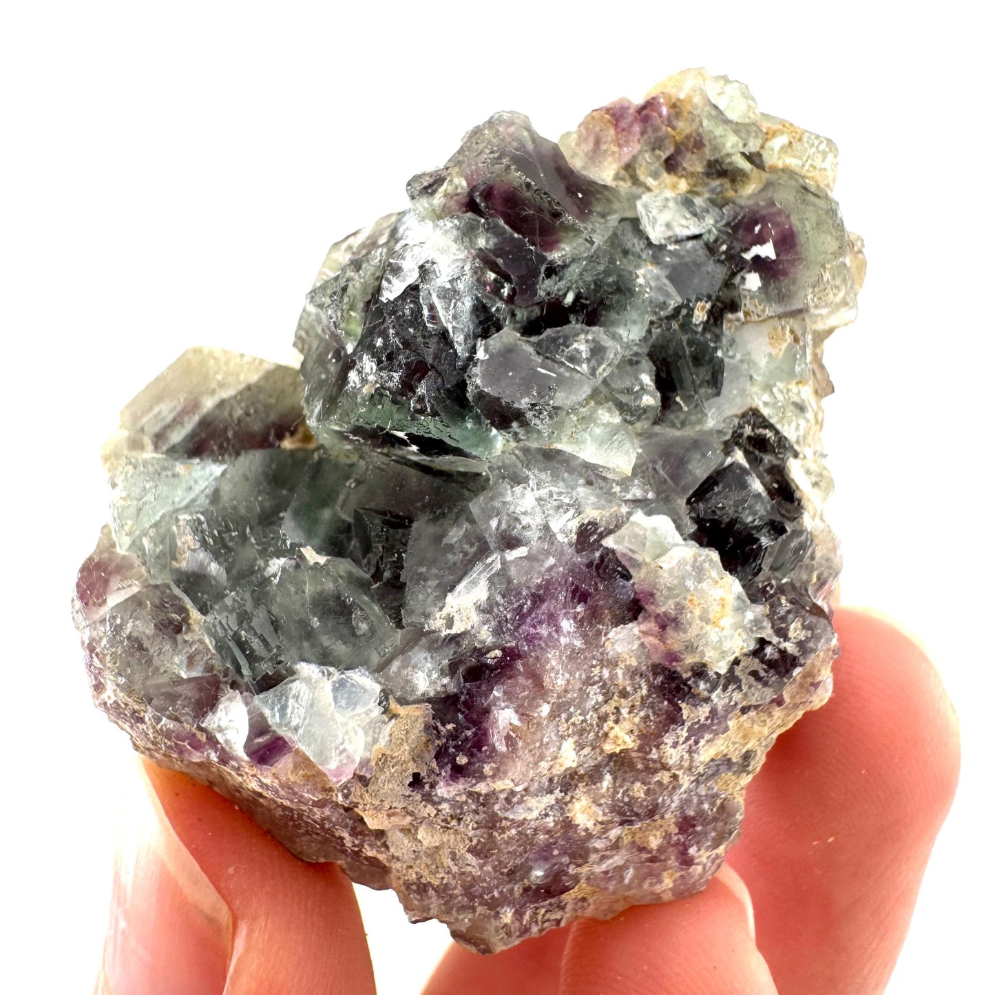 Okorusu Fluorite | green & purple crystal cluster, mineral specimen from Namibia