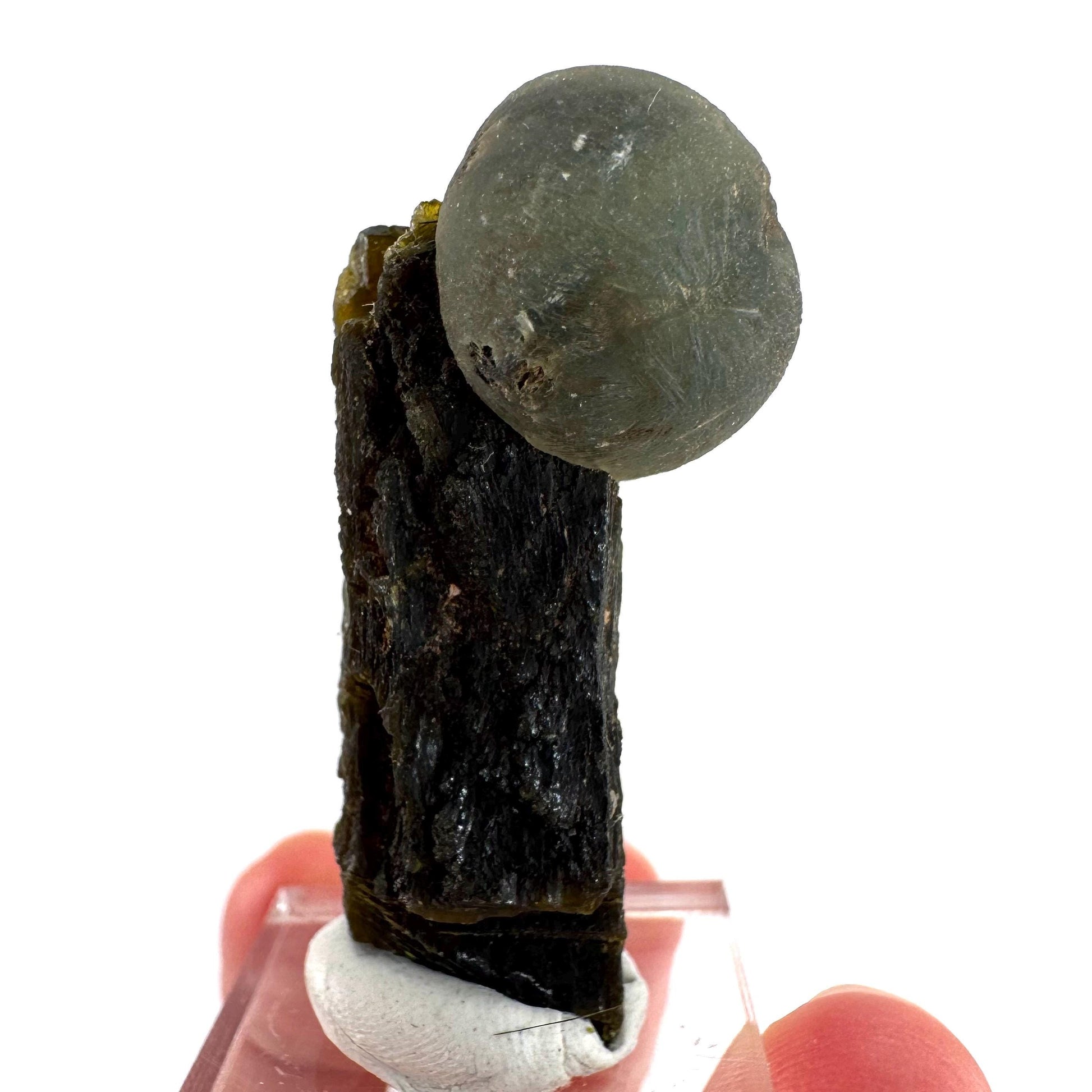 Prehnite with Epidote | Botryoidal green crystal, mineral specimen from Mali