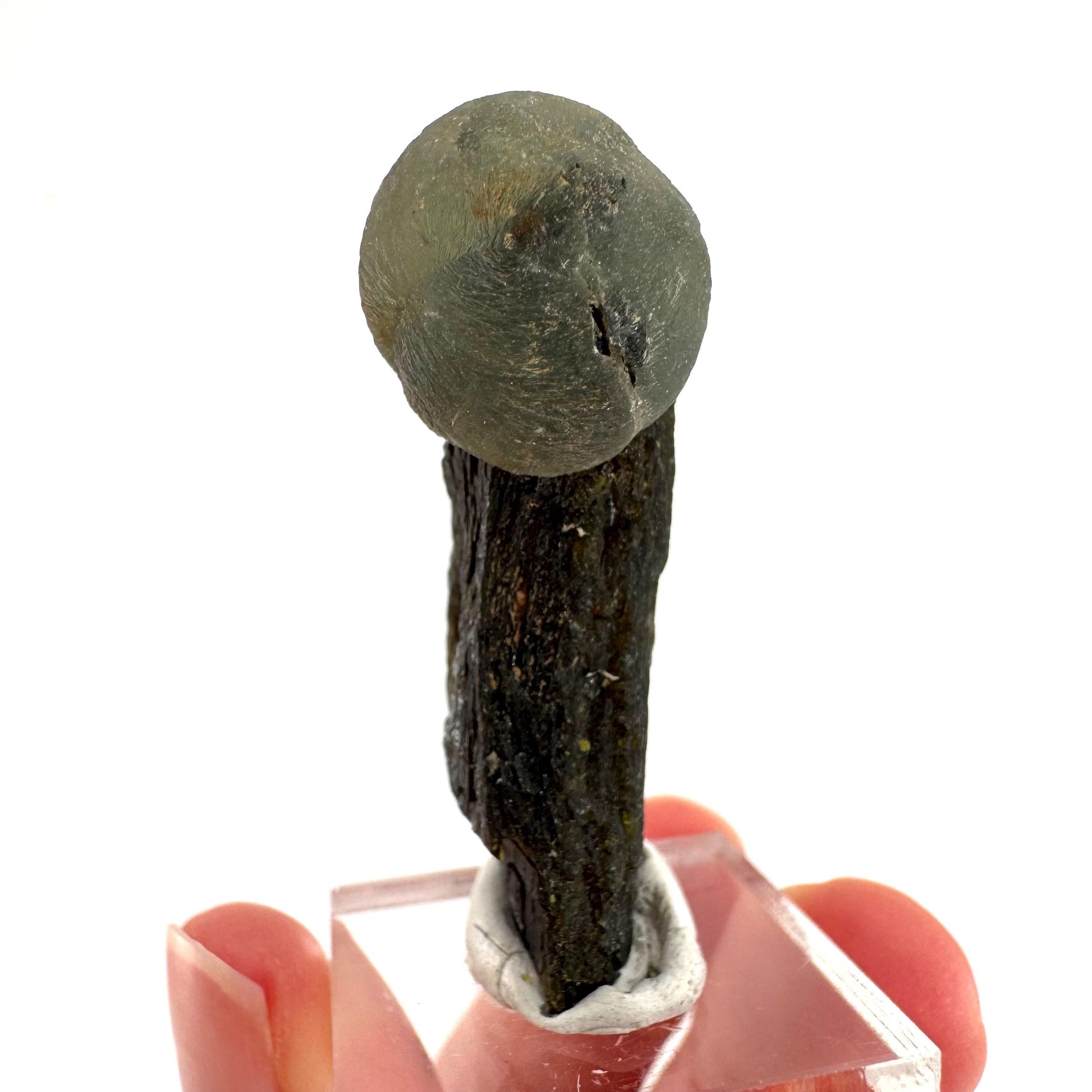 Prehnite with Epidote | Botryoidal green crystal, mineral specimen from Mali
