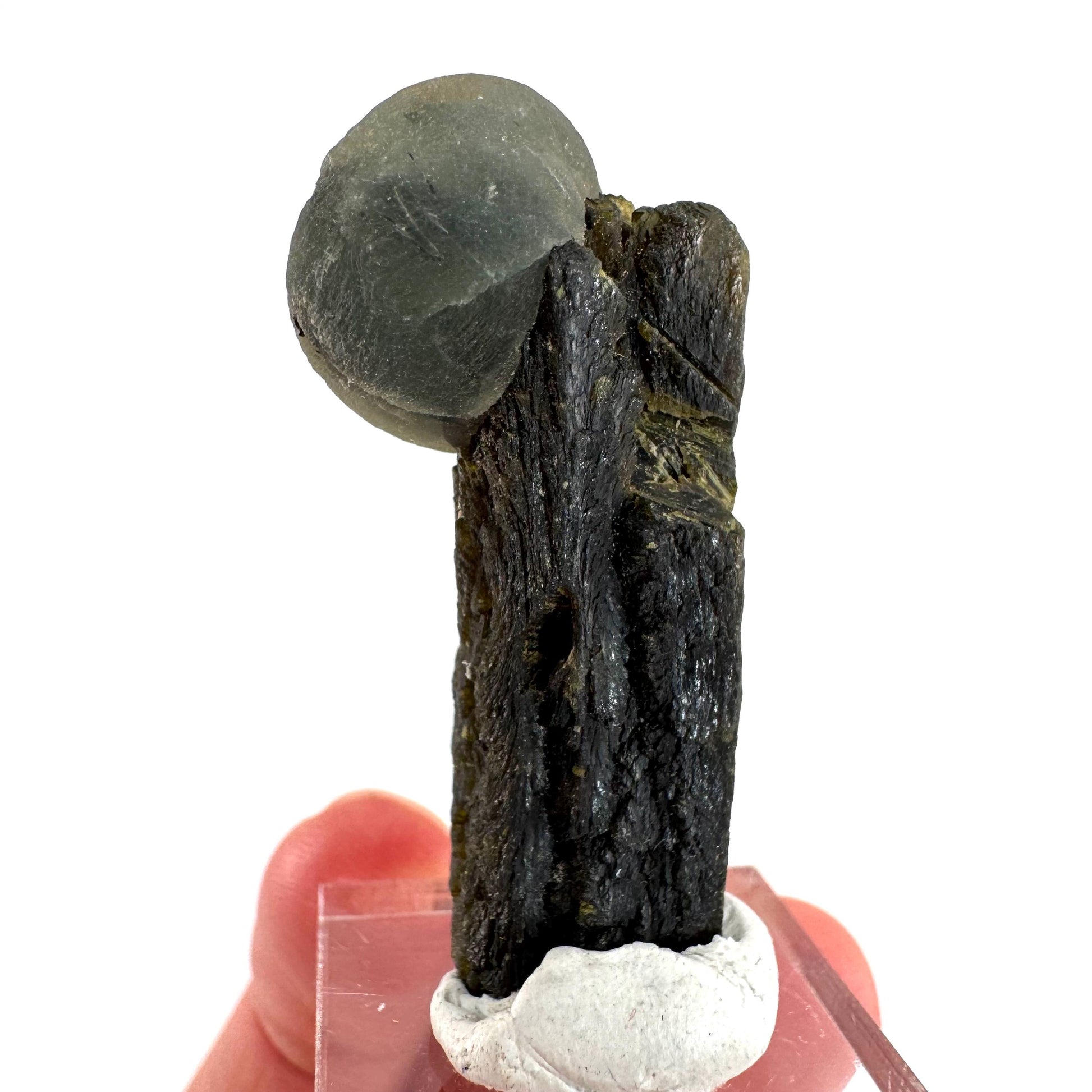Prehnite with Epidote | Botryoidal green crystal, mineral specimen from Mali
