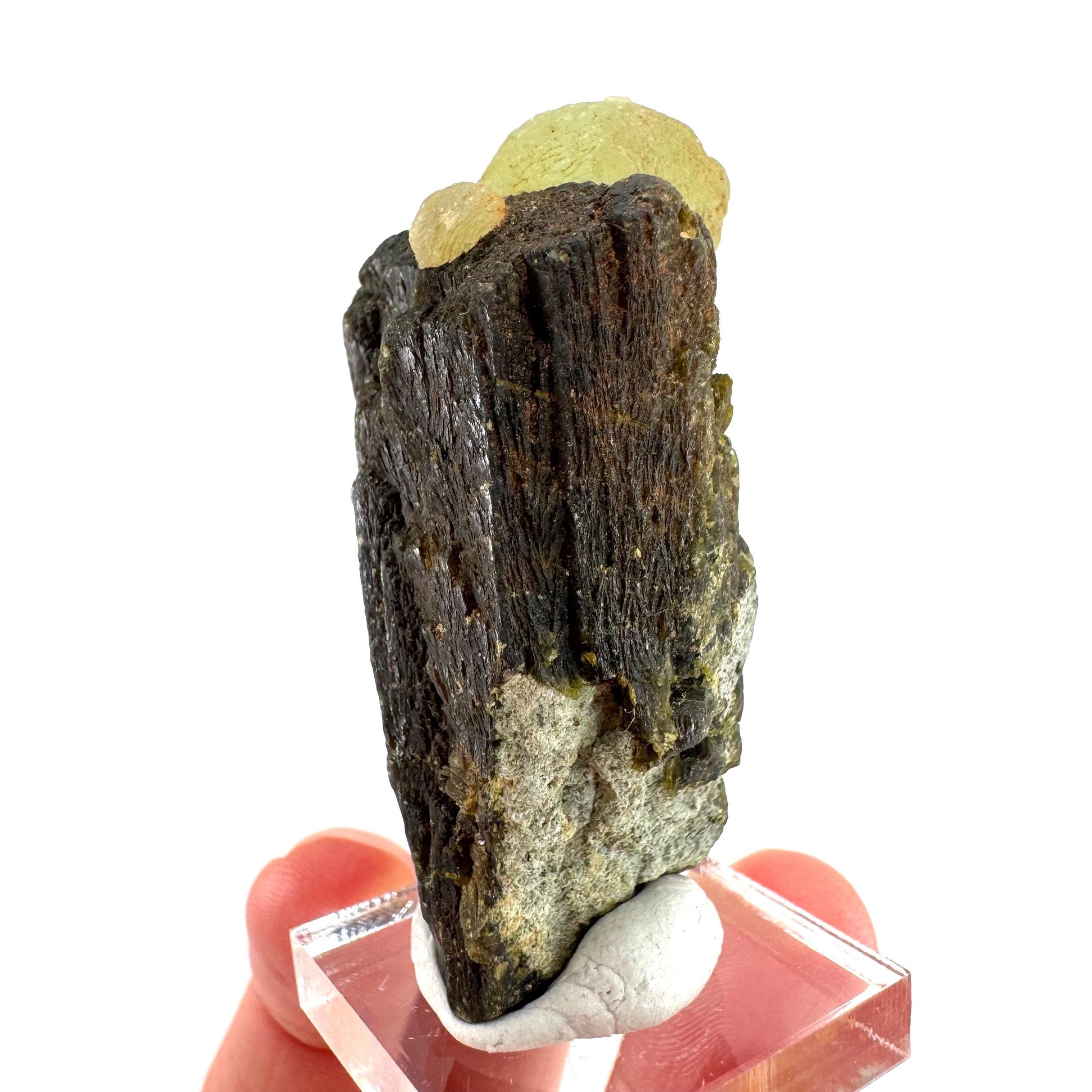 Prehnite with Epidote | Botryoidal green crystal, mineral specimen from Mali